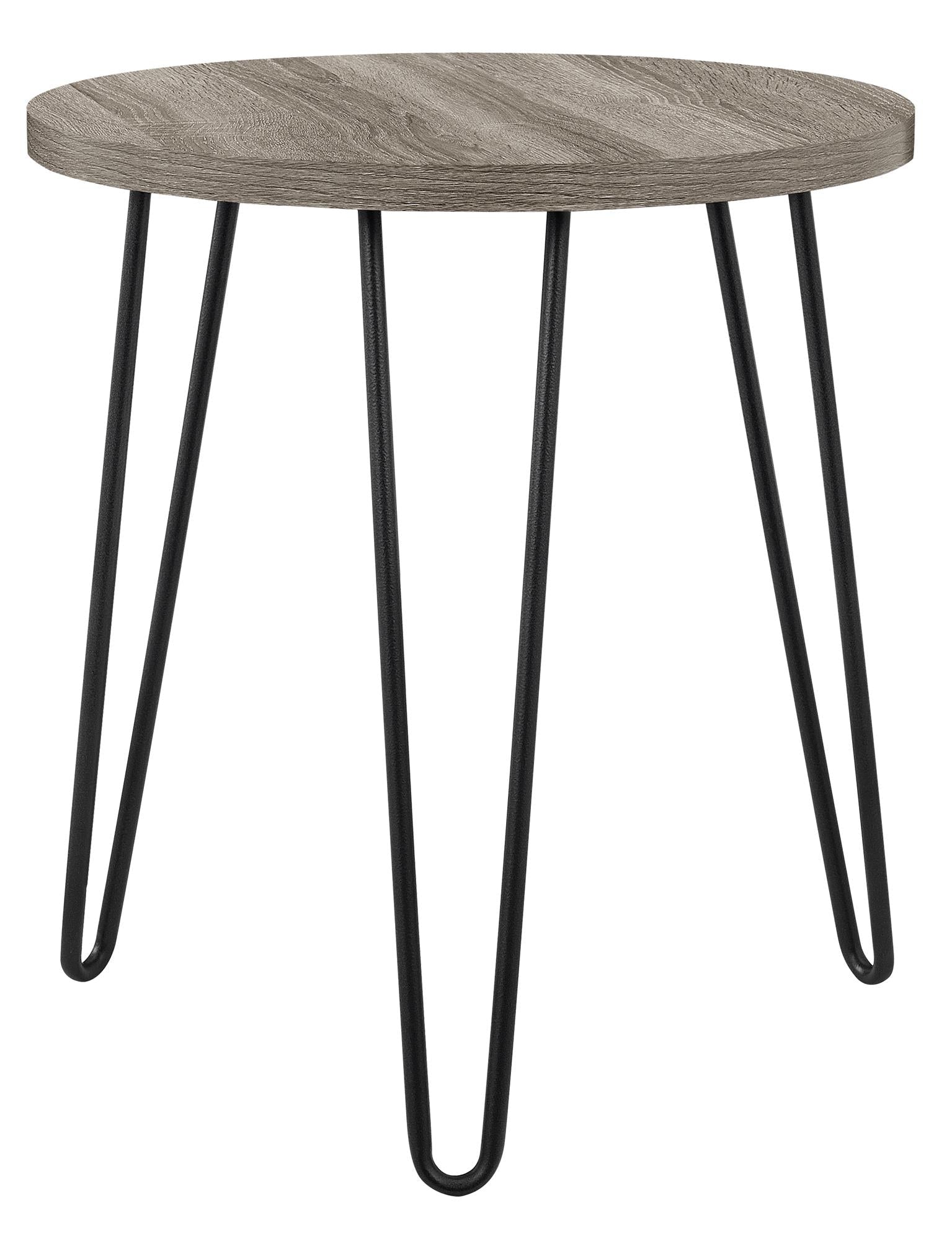 Runt sidobord - Ø50x56 - modern design, med svarta metallben i hårnålsstil - ek - Owen - Sidobord - Runt sidobord - Ø50x56 - modern design, med svarta metallben i hårnålsstil - ek - Owen - 