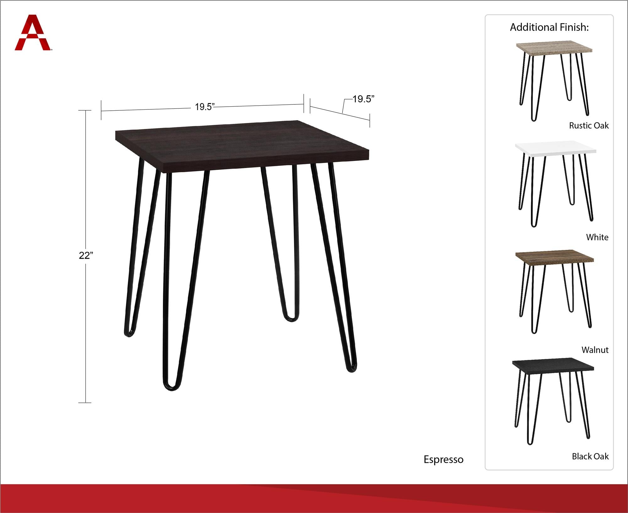 Owen sidobord, Espresso - Sidobord - Owen Side Table, Espresso Brown - MASTERSTORE - 8595677158823 - Side Tables - 5012303COM - 8595677158823 - 