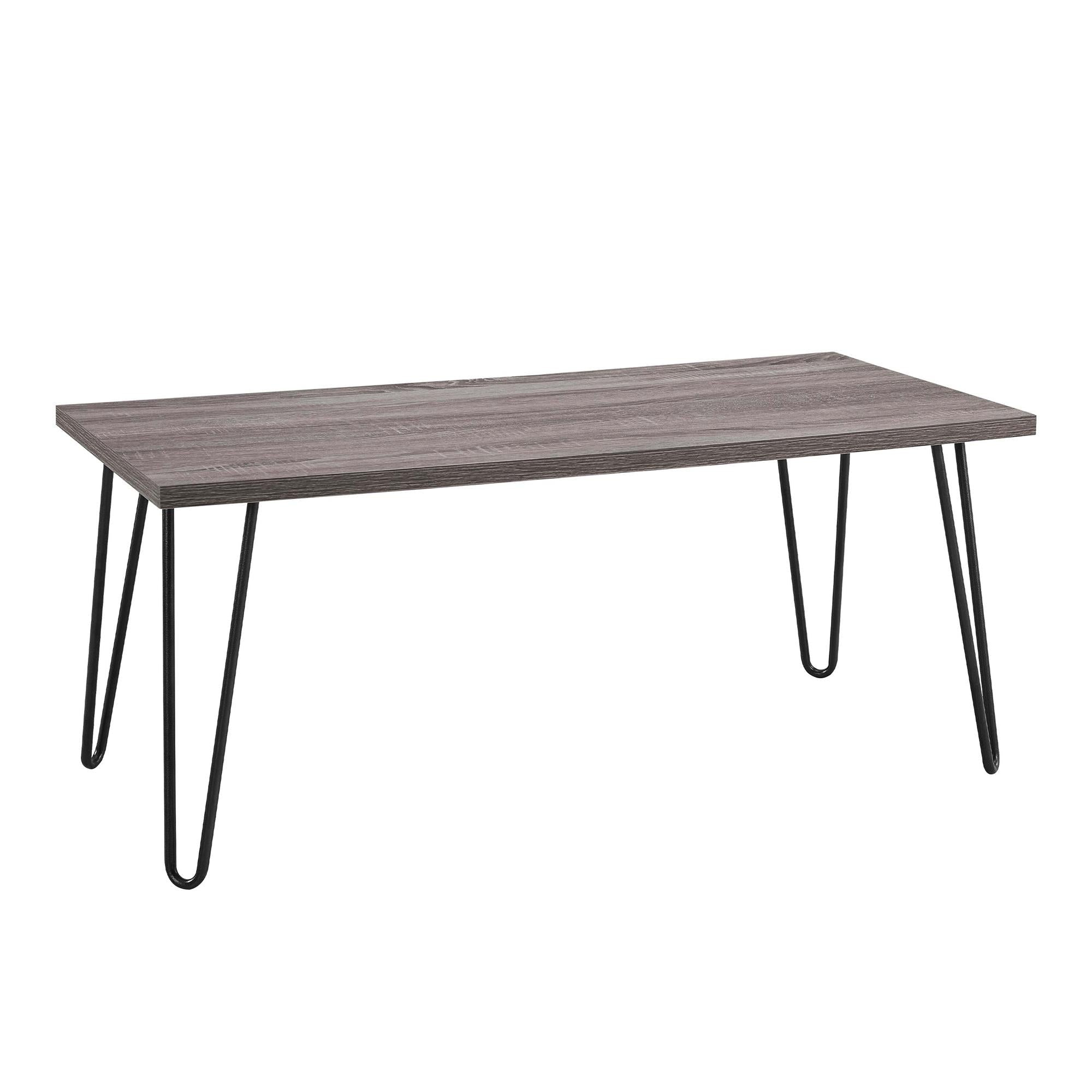 Soffbord - 106x50x45 cm - modern design, med svarta metallben i hårnålsstil - grå - Owen - Soffbord - Soffbord - 106x50x45 cm - modern design, med svarta metallben i hårnålsstil - grå - Owen - 