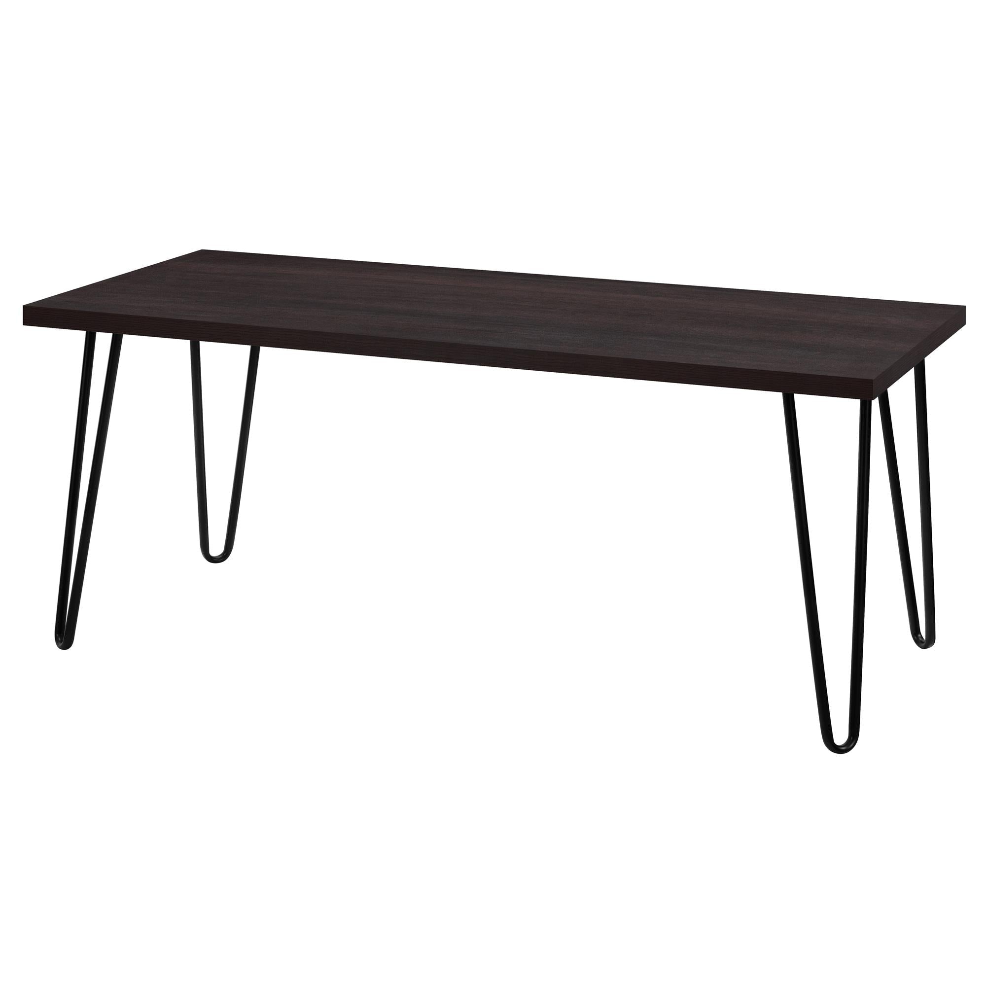 Soffbord - 106x50x45 cm - modern design, med svarta metallben i hårnålsstil - espresso - Owen - Soffbord - Soffbord - 106x50x45 cm - modern design, med svarta metallben i hårnålsstil - espresso - Owen - 