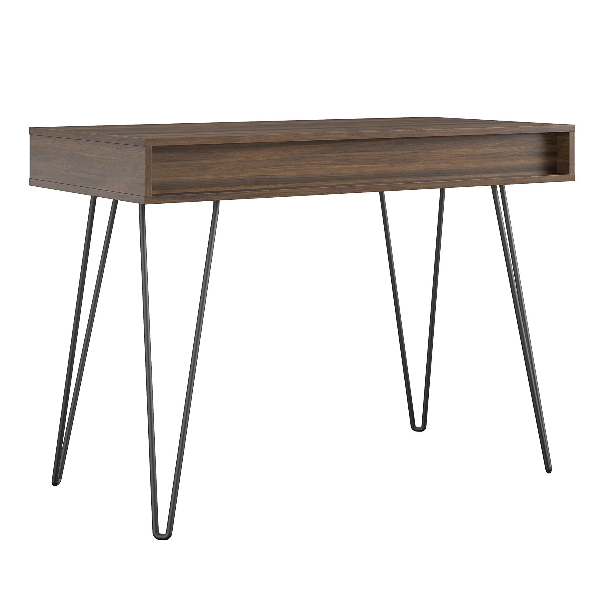 Skrivbord - 106x50x78 cm - med 1 hyllplan och 1 låda - valnöt - Concord - Datorbord - Skrivbord - 106x50x78 cm - med 1 hyllplan och 1 låda - valnöt - Concord - 