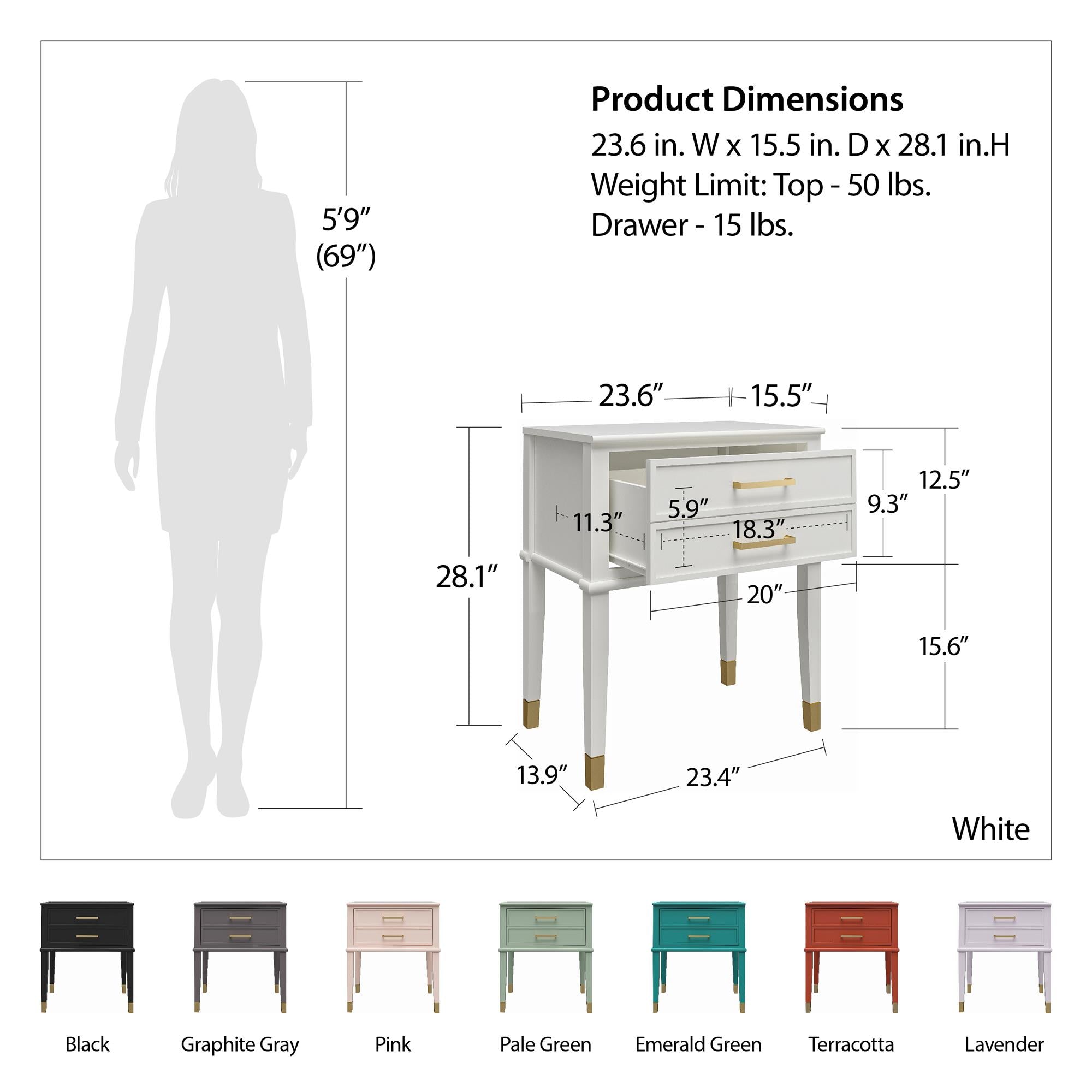 Westerleigh nattduksbord, rosa