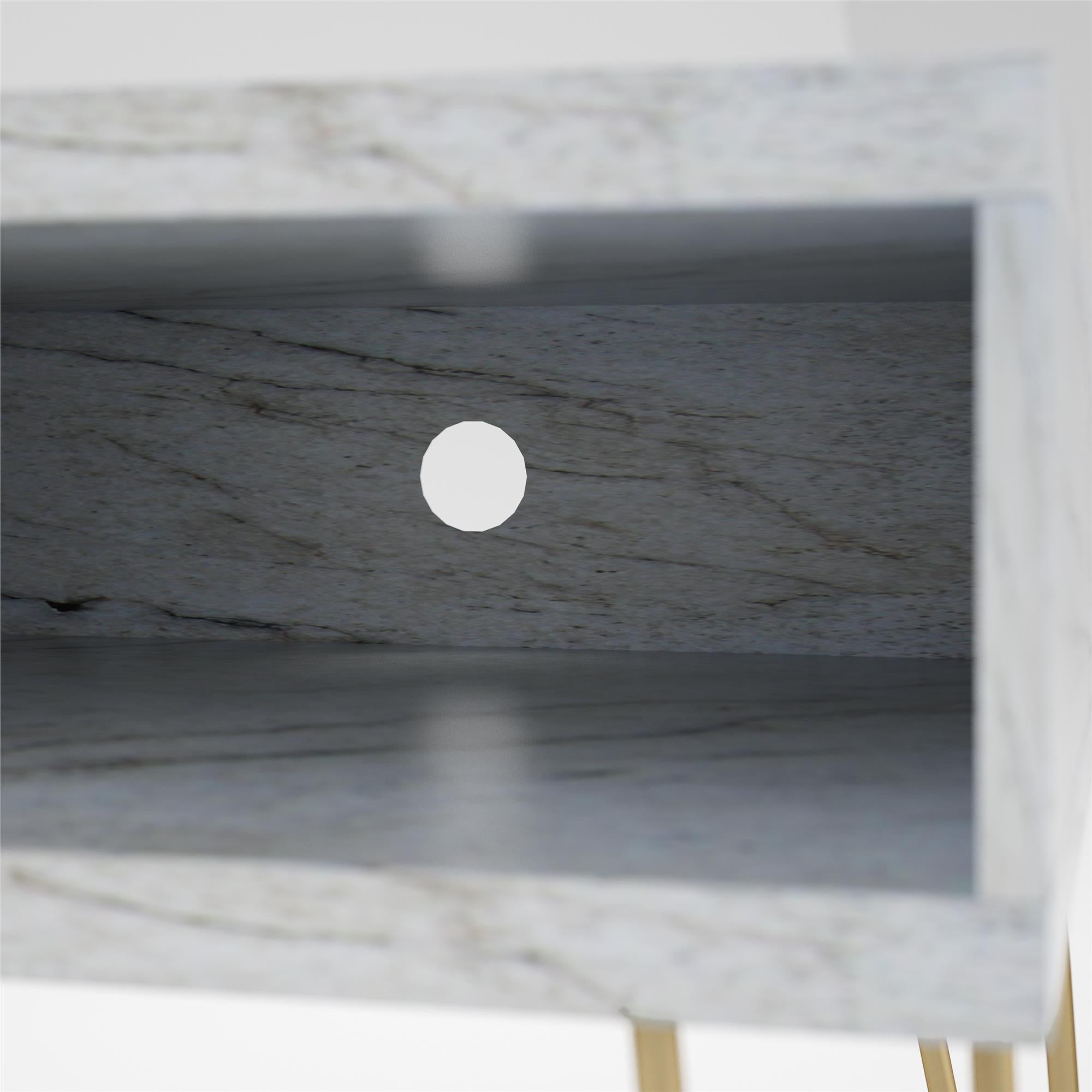 TV - bänk - 107x50x62 cm - med 2 fack, metallben i guldfärg - vit marmor - Nova - TV - möbler - TV - bänk - 107x50x62 cm - med 2 fack, metallben i guldfärg - vit marmor - Nova - 