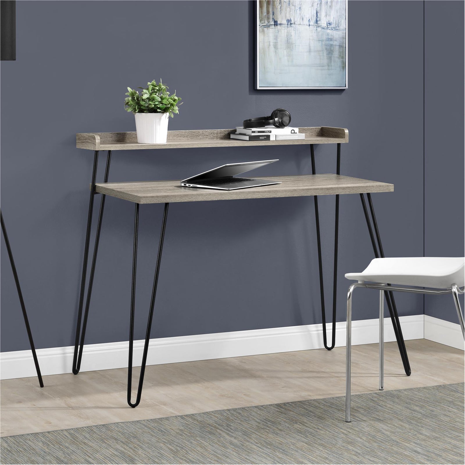 Trädgårdsbord, ekGrå - Datorbord - Haven Writing Desk, Oak Grey - MASTERSTORE - 8595677159318 - Skriveborde - 9881096COM - 8595677159318 - 
