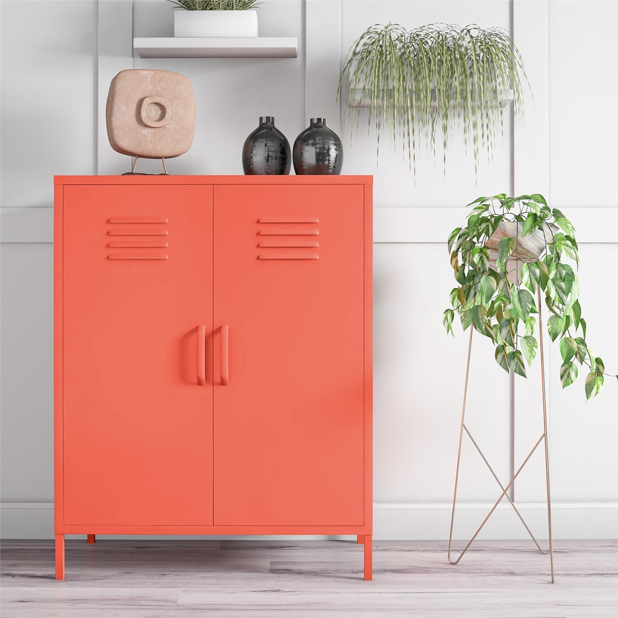 Skåp - 80x40x102 - i metall med 2 dörrar - orange - Cache2+ - Skåp - Skåp - 80x40x102 - i metall med 2 dörrar - orange - Cache2+ - 