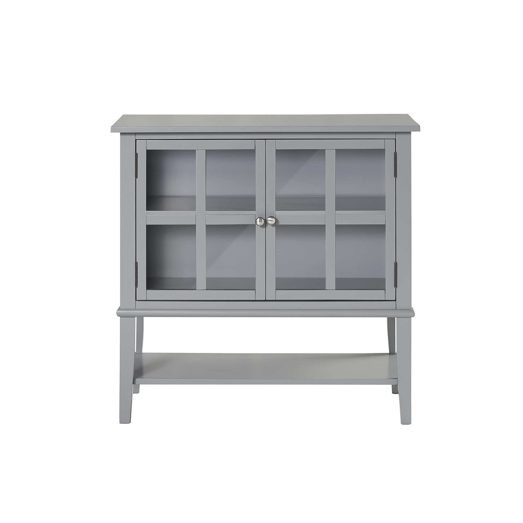 Vitrinskåp - 80x78x40 cm - med 2 dörrar med glasfront och hyllplan - grå - Franklin - Vitrinskåp - Vitrinskåp - 80x78x40 cm - med 2 dörrar med glasfront och hyllplan - grå - Franklin - 
