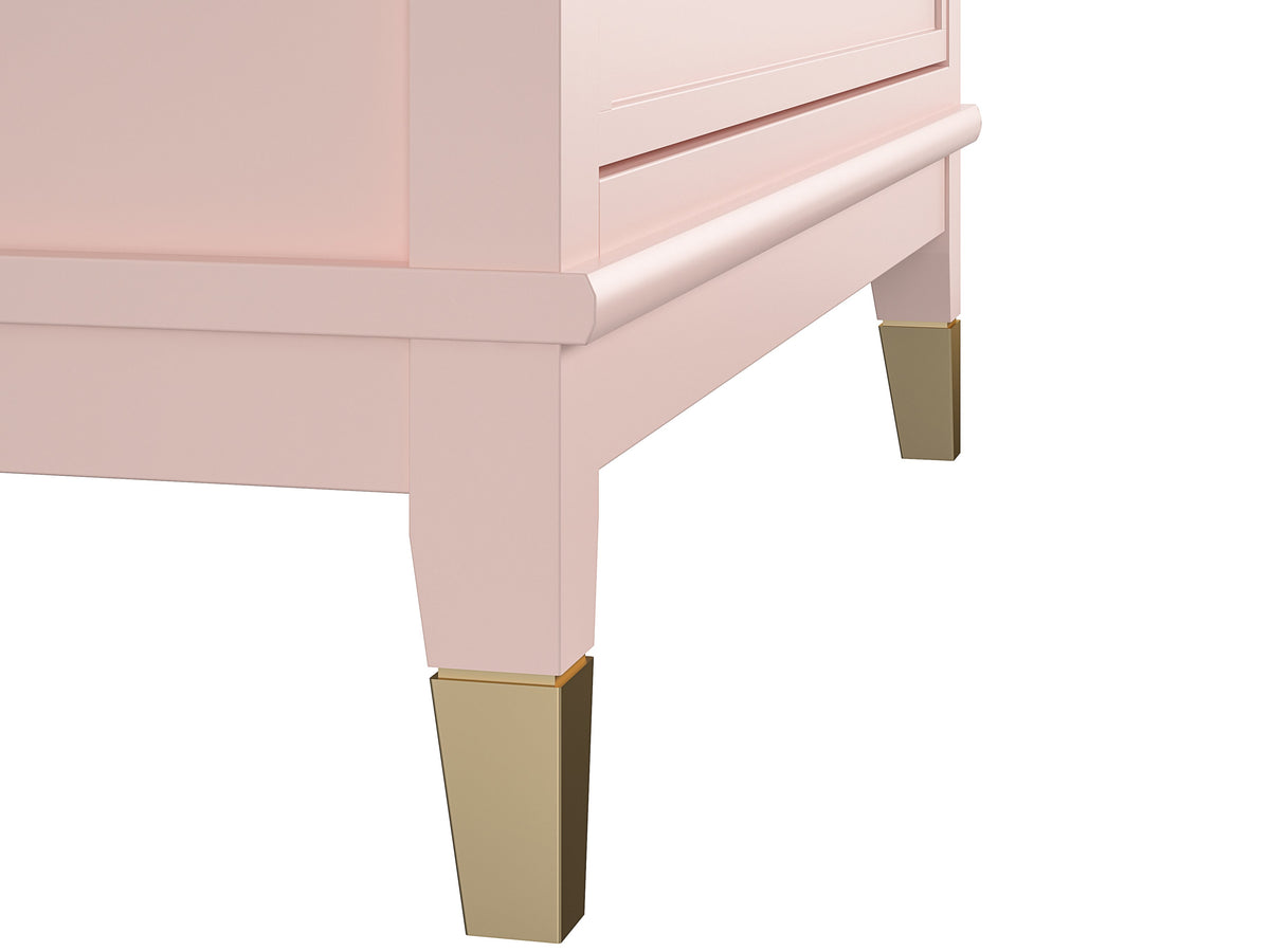 Byråar – 75x50x106 cm – med 4 lådor, Handtag och ben i guldfärg – rosa – Westerleigh