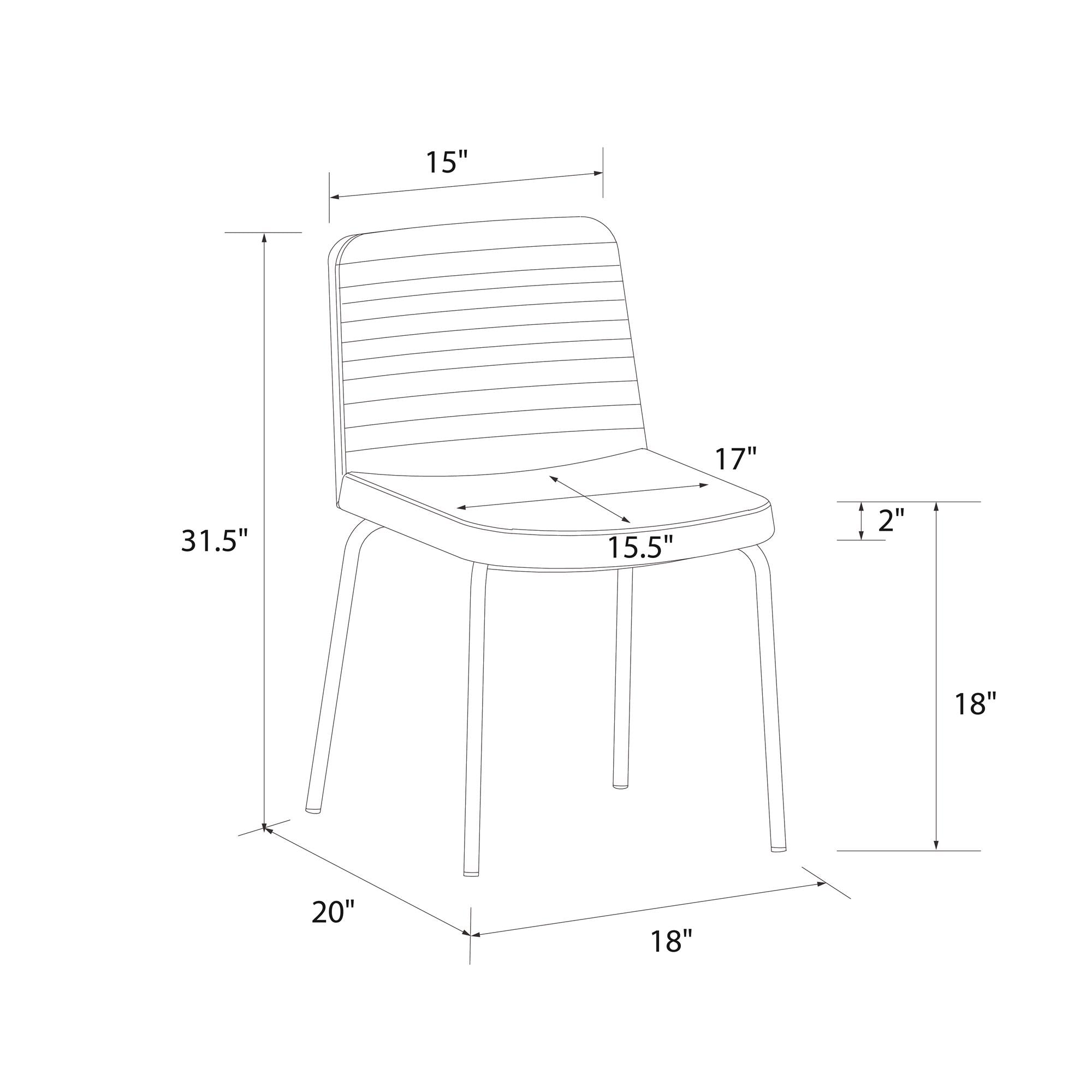 Corey matstol 2 st, svart