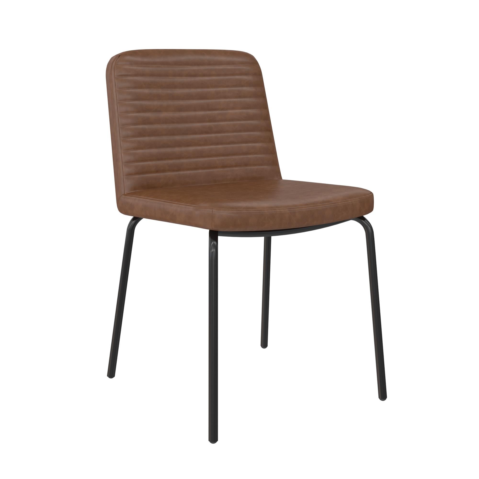 Matstol - 46x51x80 cm - 2 delar, klassisk design med skumstoppat konstläder - brun - Corey - Matstolar - Matstol - 46x51x80 cm - 2 delar, klassisk design med skumstoppat konstläder - brun - Corey - 