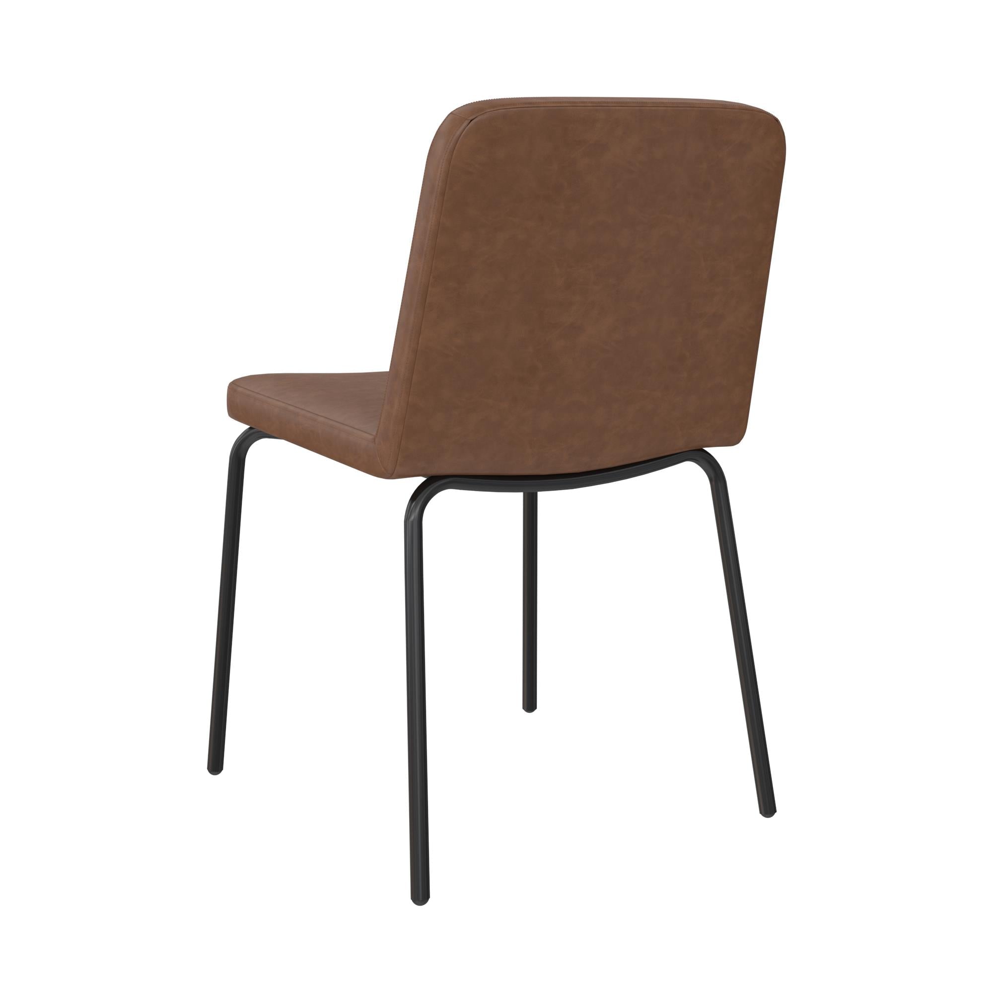 Matstol - 46x51x80 cm - 2 delar, klassisk design med skumstoppat konstläder - brun - Corey - Matstolar - Matstol - 46x51x80 cm - 2 delar, klassisk design med skumstoppat konstläder - brun - Corey - 
