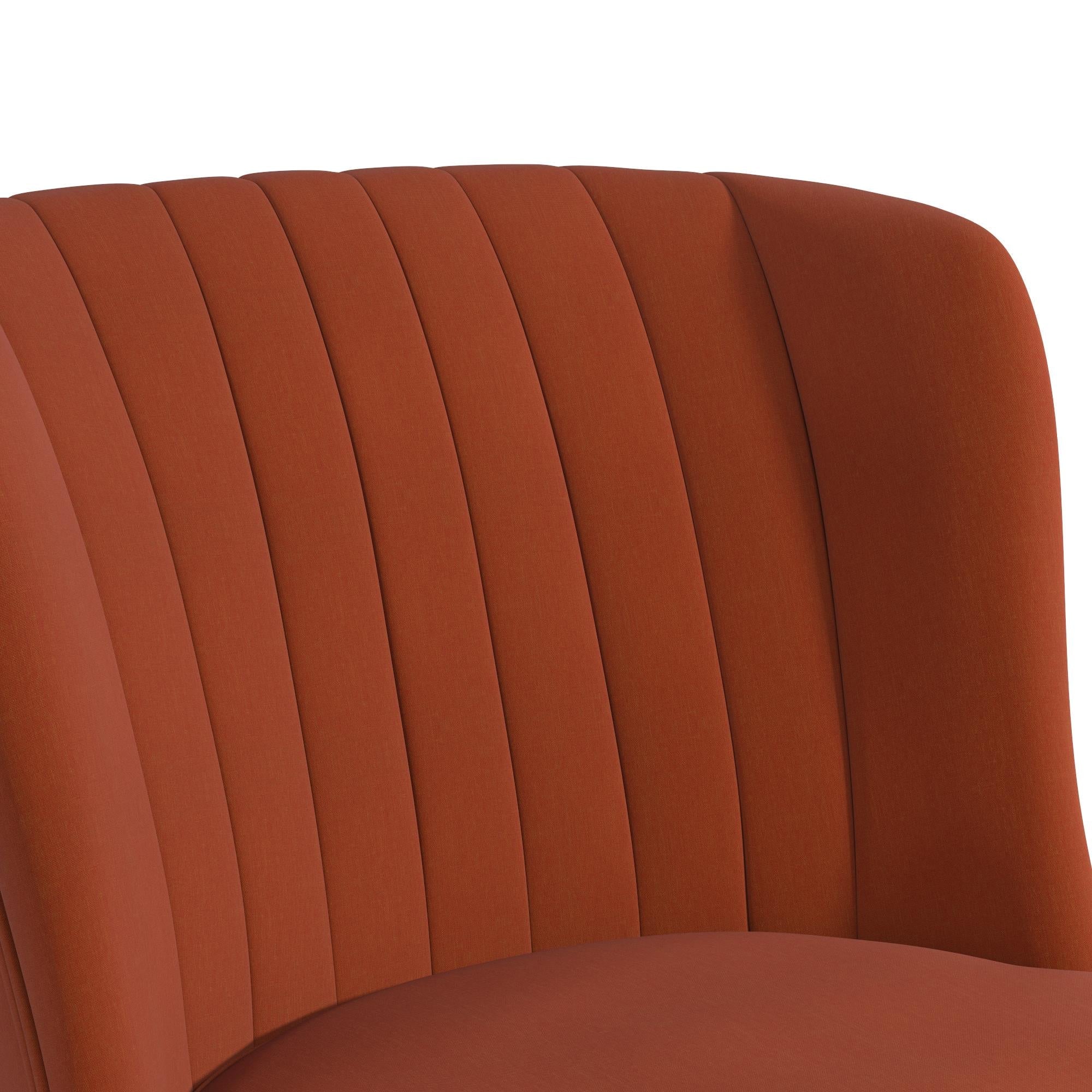 Loungestol - 75x65x85 cm - med linneklädsel - orange - Brittany - Fåtöljer - Loungestol - 75x65x85 cm - med linneklädsel - orange - Brittany - 