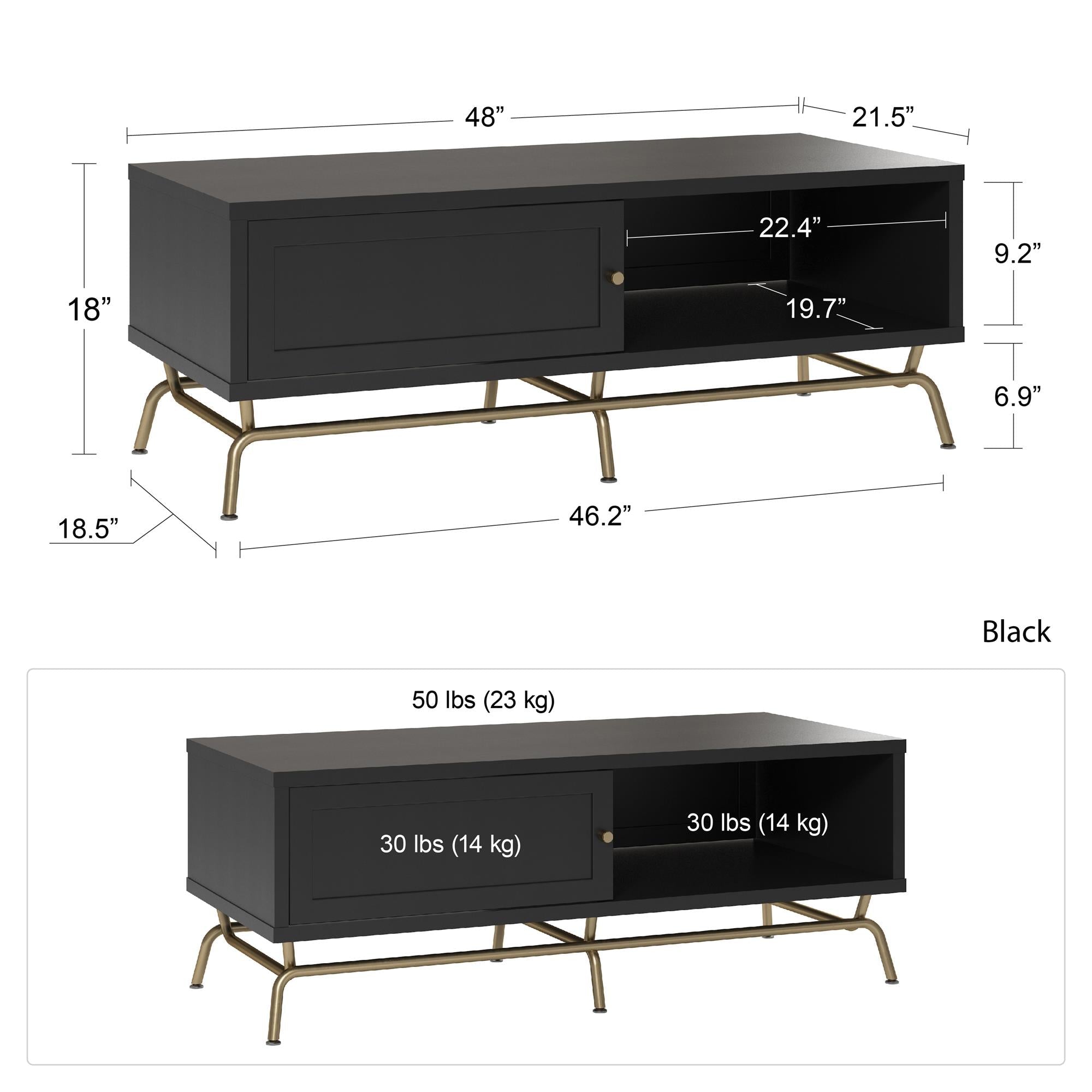 Nova soffbord, Svart - Soffbord - Nova Coffee Table, Black - MASTERSTORE - 8595677160932 - Coffee Tables - 1470872COM - 8595677160932 - 