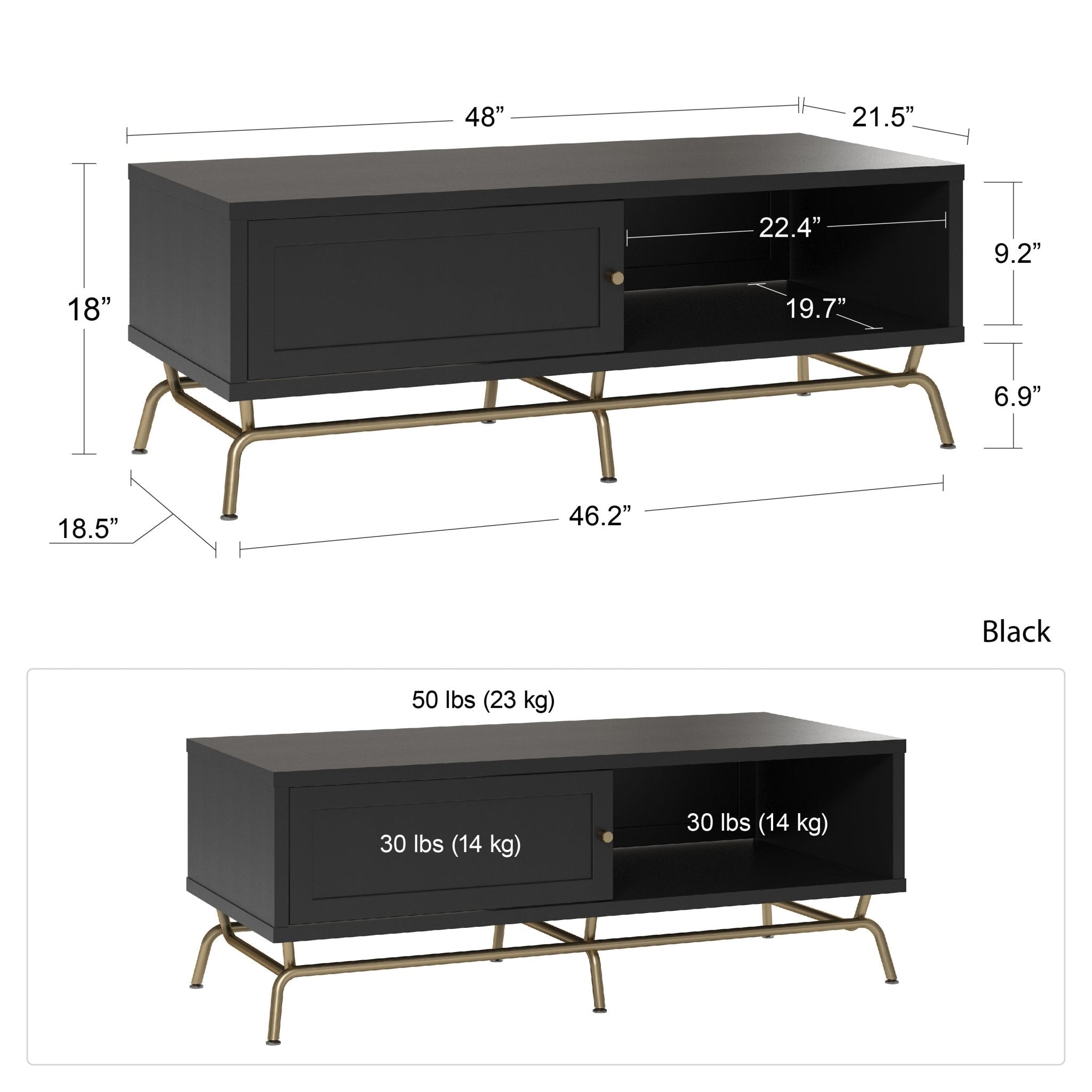 Nova soffbord, Svart - Soffbord - Nova Coffee Table, Black - MASTERSTORE - 8595677160932 - Coffee Tables - 1470872COM - 8595677160932 - 