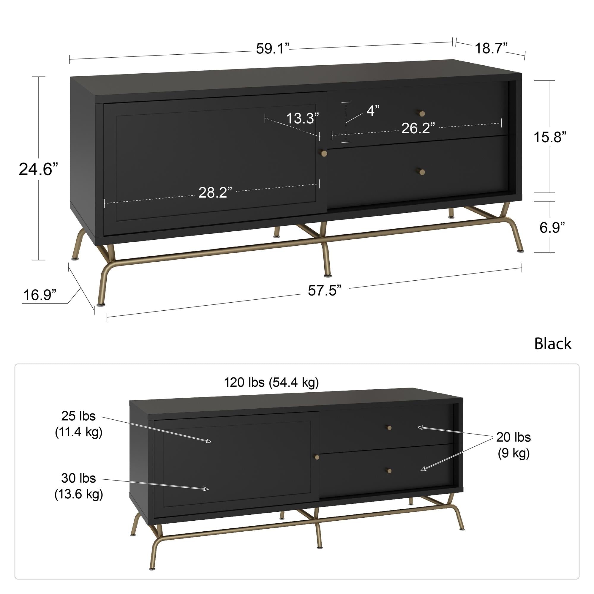 Nova TV - bänk, Svart - TV - möbler - Nova TV Unit, Black - MASTERSTORE - 8595677161045 - TV Units - 1228872COM - 8595677161045 - 