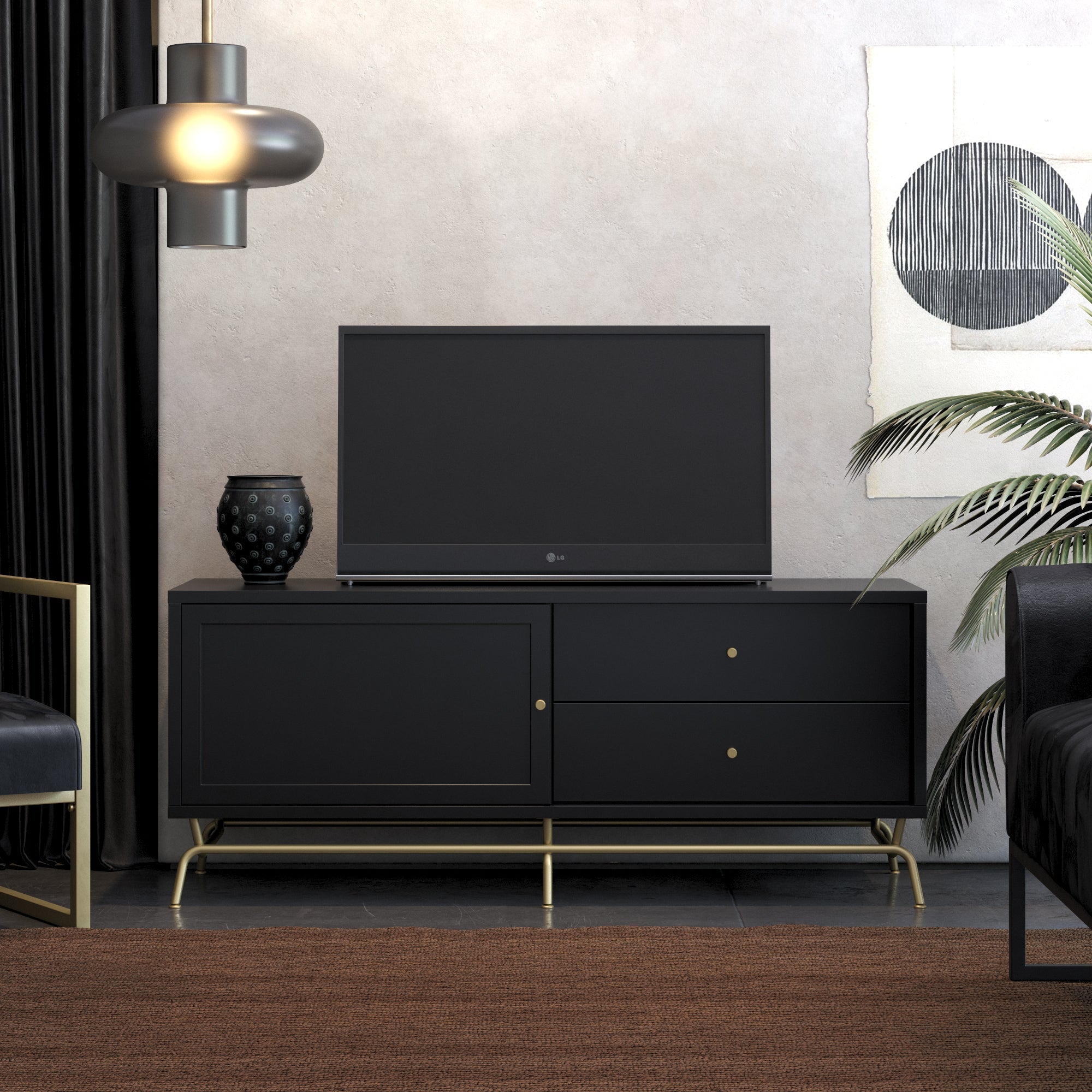 Nova TV - bänk, Svart - TV - möbler - Nova TV Unit, Black - MASTERSTORE - 8595677161045 - TV Units - 1228872COM - 8595677161045 - 