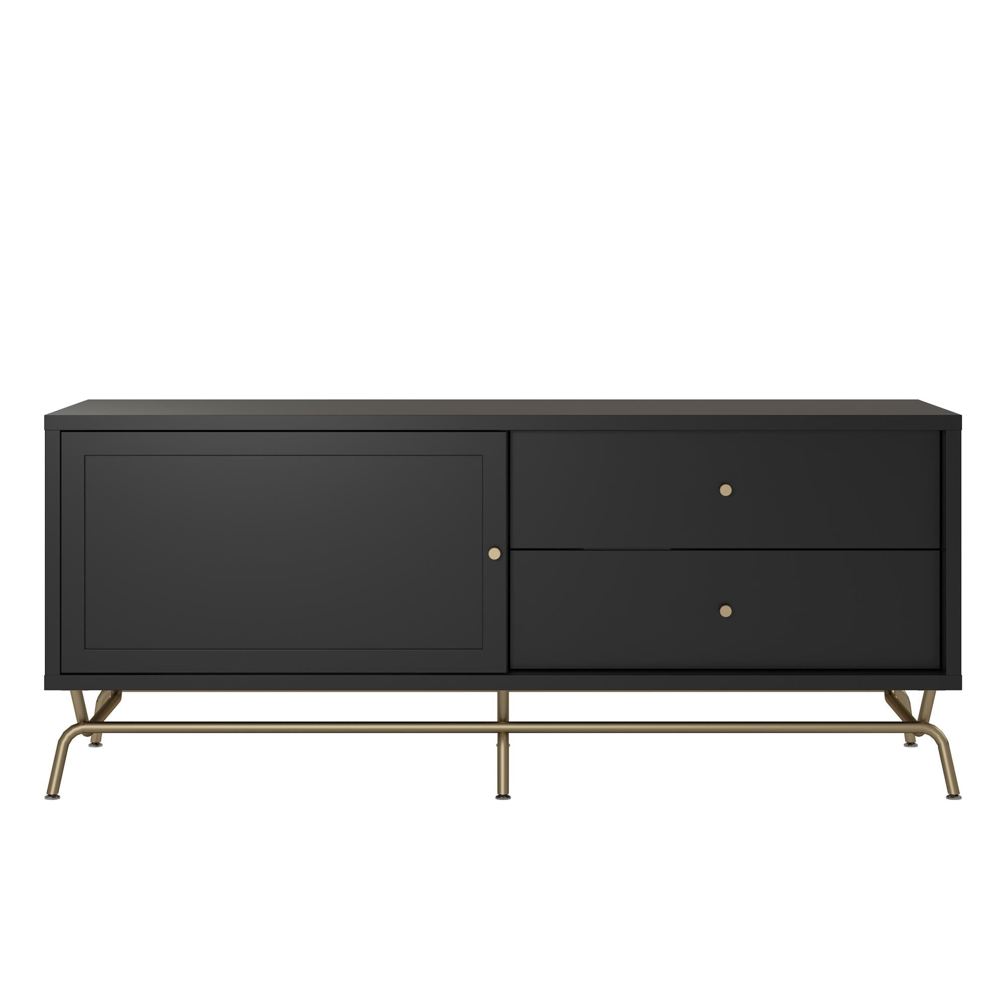 TV - bänk - 150x48x62 cm - med 2 lådor och 1 skåp - svart - Nova - TV - möbler - TV - bänk - 150x48x62 cm - med 2 lådor och 1 skåp - svart - Nova - 