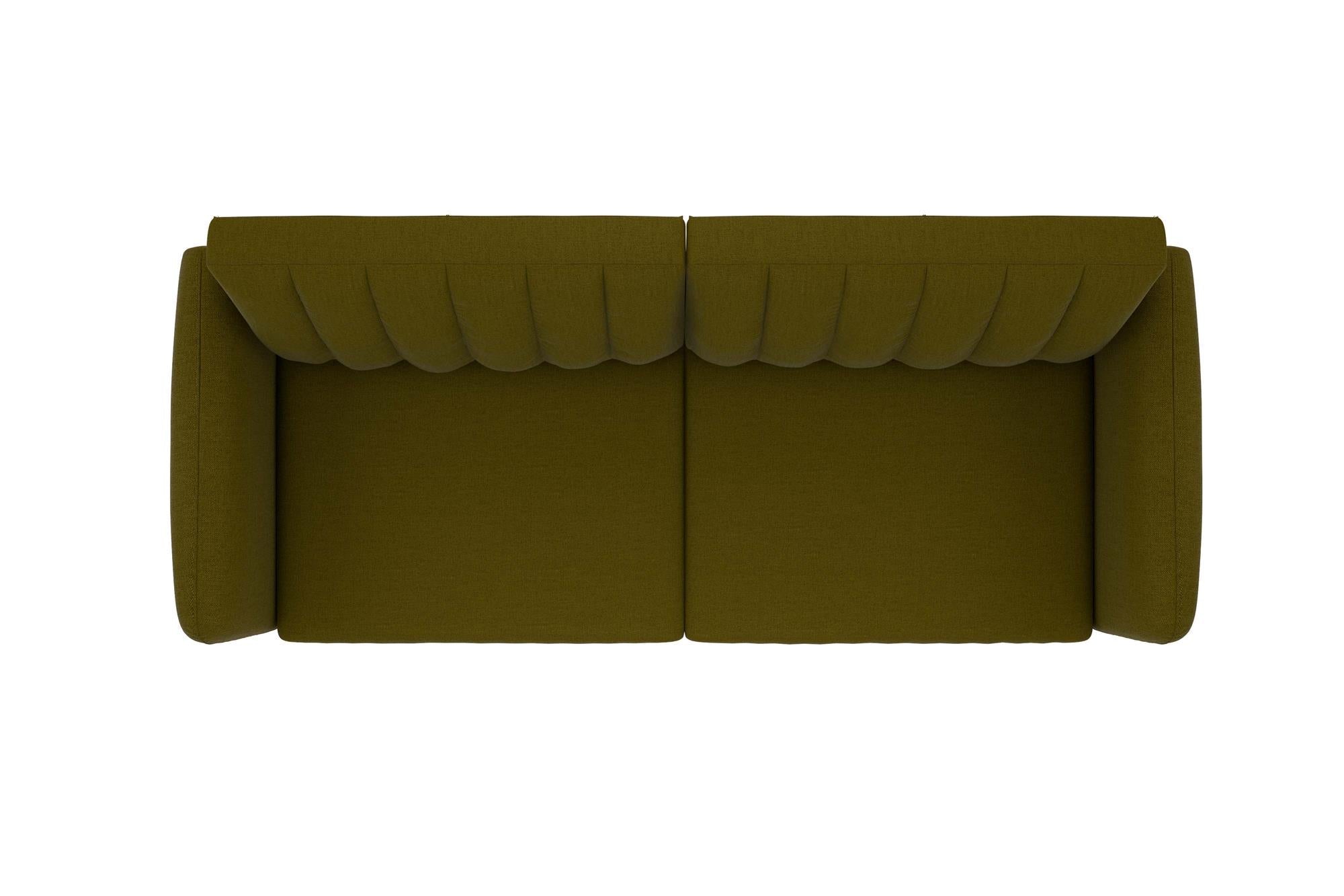 Bäddsoffa - 207x88x80 cm - för 3 personer, klädd med linne - grön - Brittany - Bäddsoffor - Bäddsoffa - 207x88x80 cm - för 3 personer, klädd med linne - grön - Brittany - 