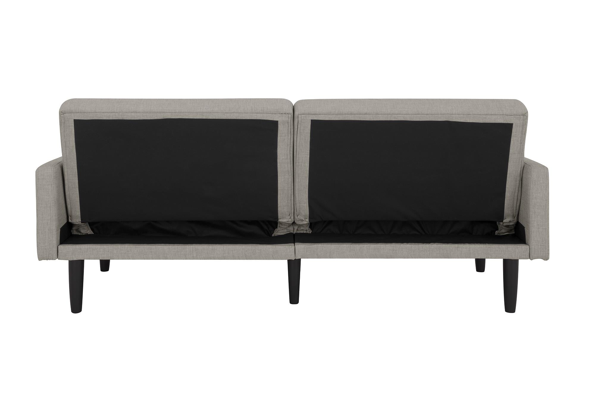 Essentials 3-sits bäddsoffa, ljusgrå Ellis matstol, guld