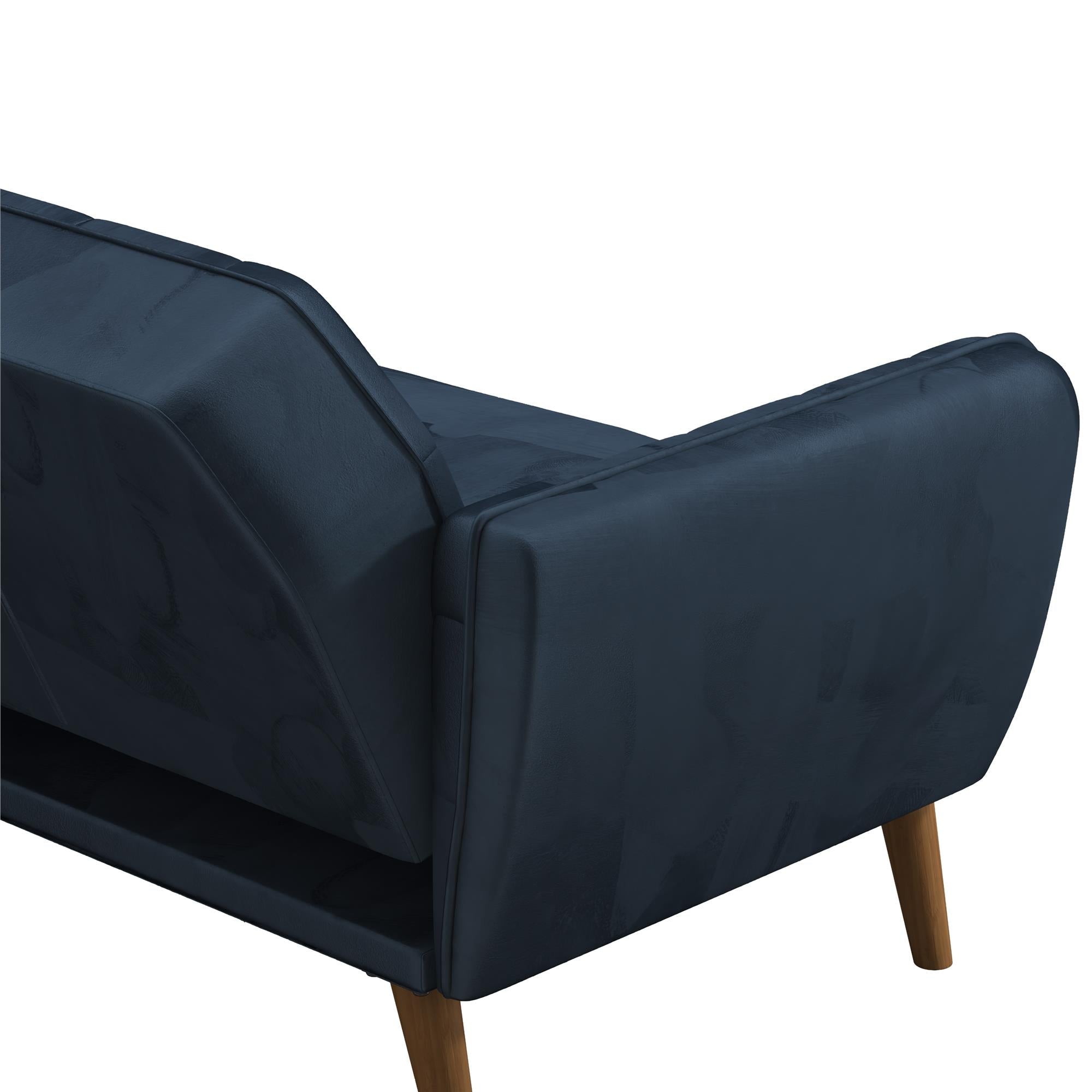 Bäddsoffa - 211x85x83 cm - för 3 personer, klädd med sammet - blå - Tallulah - Bäddsoffor - Bäddsoffa - 211x85x83 cm - för 3 personer, klädd med sammet - blå - Tallulah - 