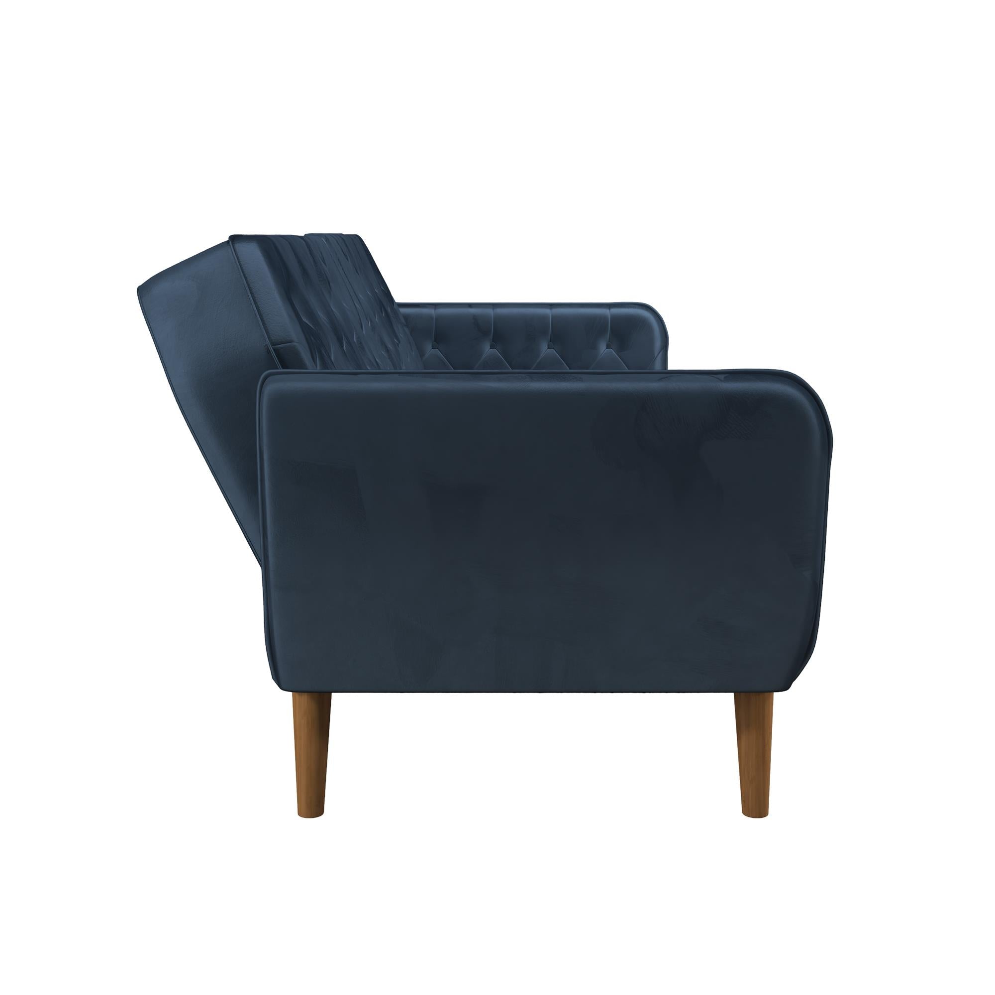 Bäddsoffa - 211x85x83 cm - för 3 personer, klädd med sammet - blå - Tallulah - Bäddsoffor - Bäddsoffa - 211x85x83 cm - för 3 personer, klädd med sammet - blå - Tallulah - 