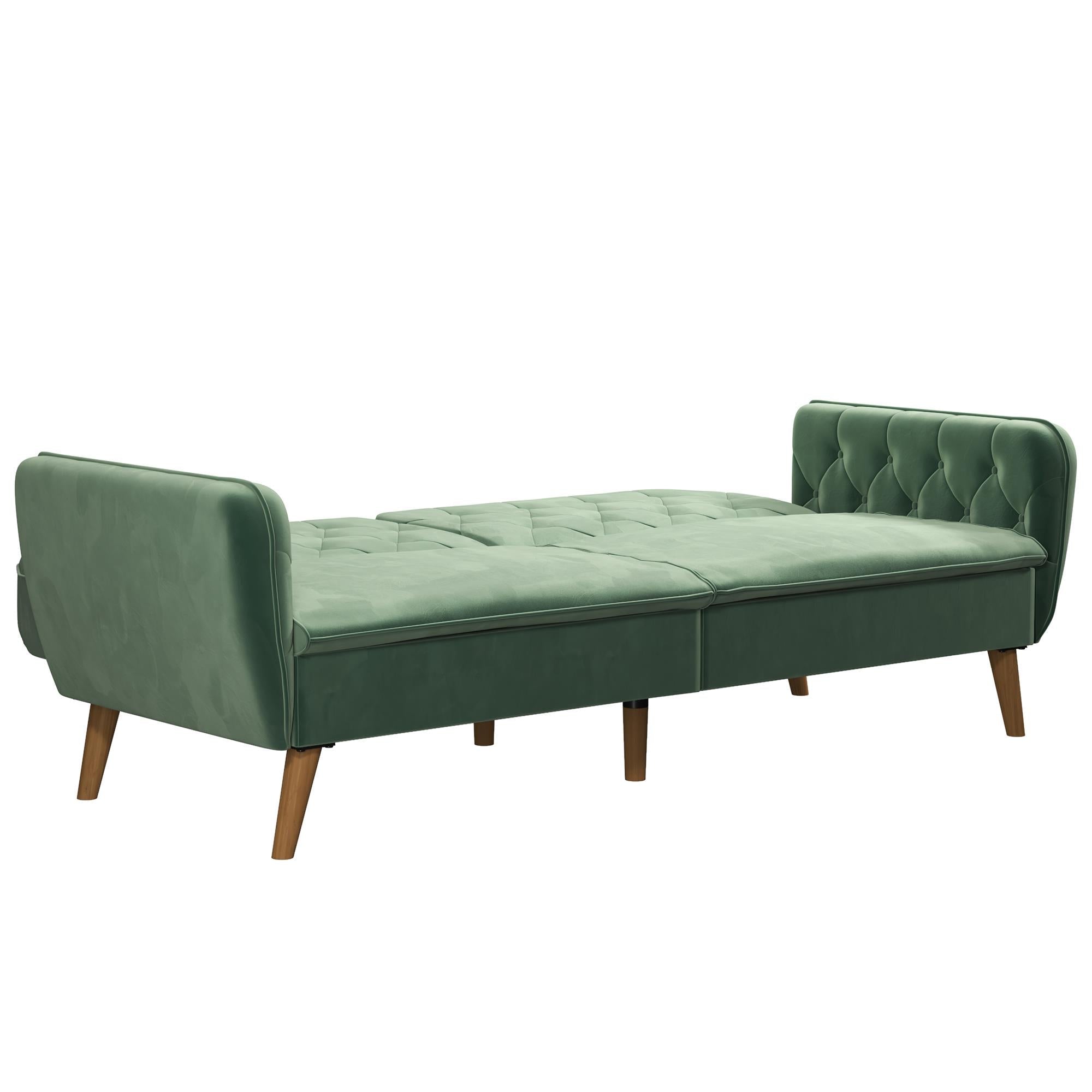 Bäddsoffa - 211x85x83 cm - för 3 personer, klädd med sammet - grå - Tallulah - Bäddsoffor - Bäddsoffa - 211x85x83 cm - för 3 personer, klädd med sammet - grå - Tallulah - 