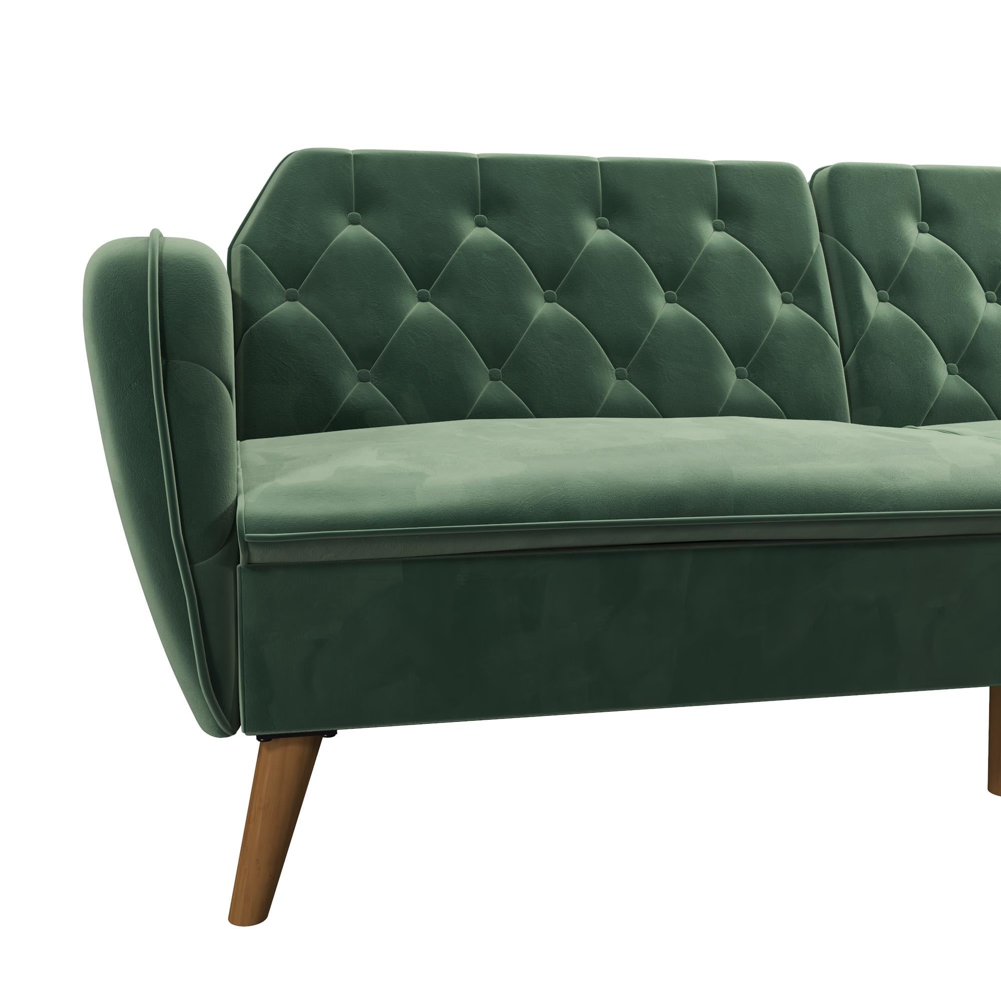 Bäddsoffa - 211x85x83 cm - för 3 personer, klädd med sammet - grå - Tallulah - Bäddsoffor - Bäddsoffa - 211x85x83 cm - för 3 personer, klädd med sammet - grå - Tallulah - 