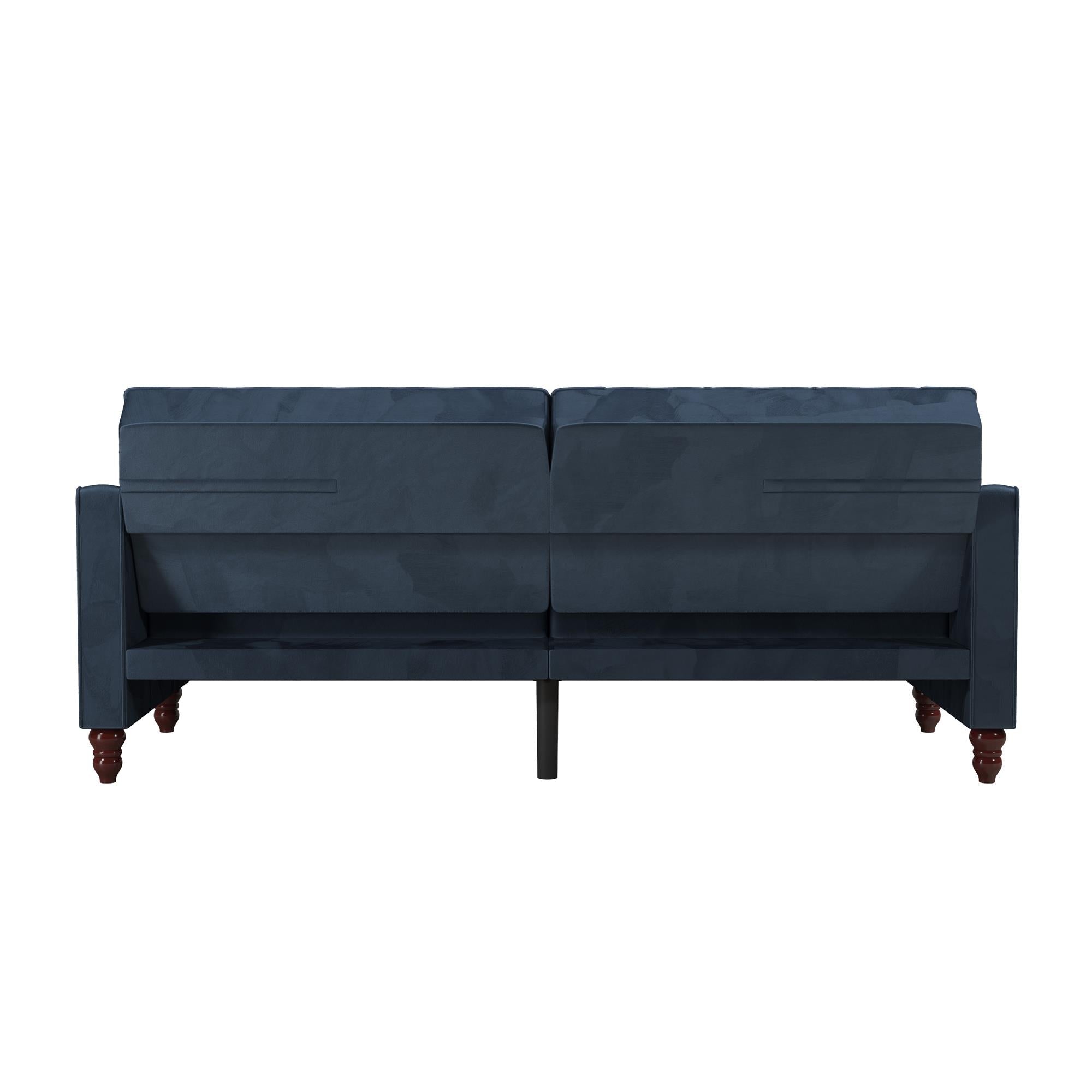 Bäddsoffa - 207x85x 88 cm - för 3 personer, klädd med sammet - blå - Vintage - Bäddsoffor - Bäddsoffa - 207x85x 88 cm - för 3 personer, klädd med sammet - blå - Vintage - 
