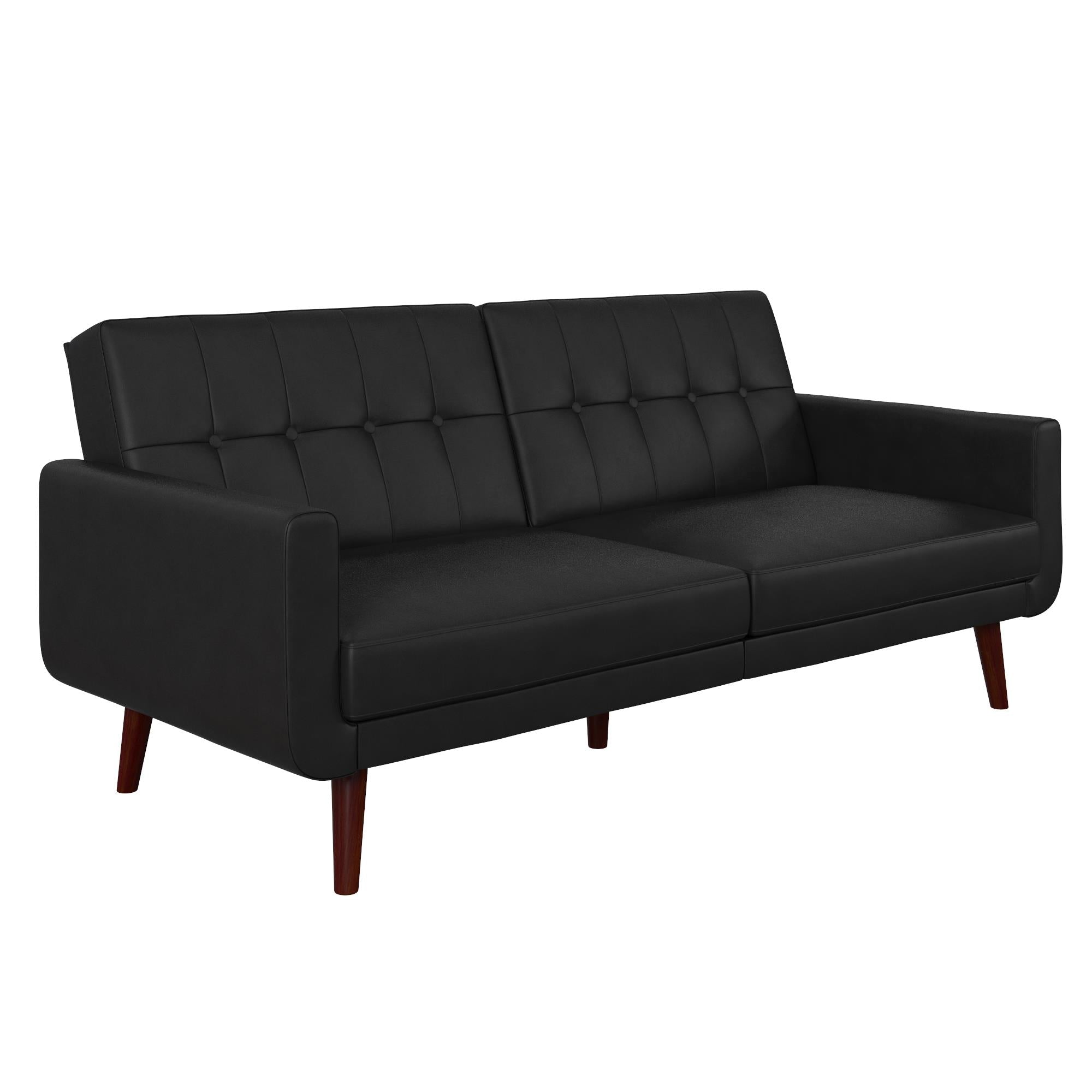 Bäddsoffa - 199x86x83 cm - för 3 personer, klädd med konstläder - svart - Nola - Bäddsoffor - Bäddsoffa - 199x86x83 cm - för 3 personer, klädd med konstläder - svart - Nola - 