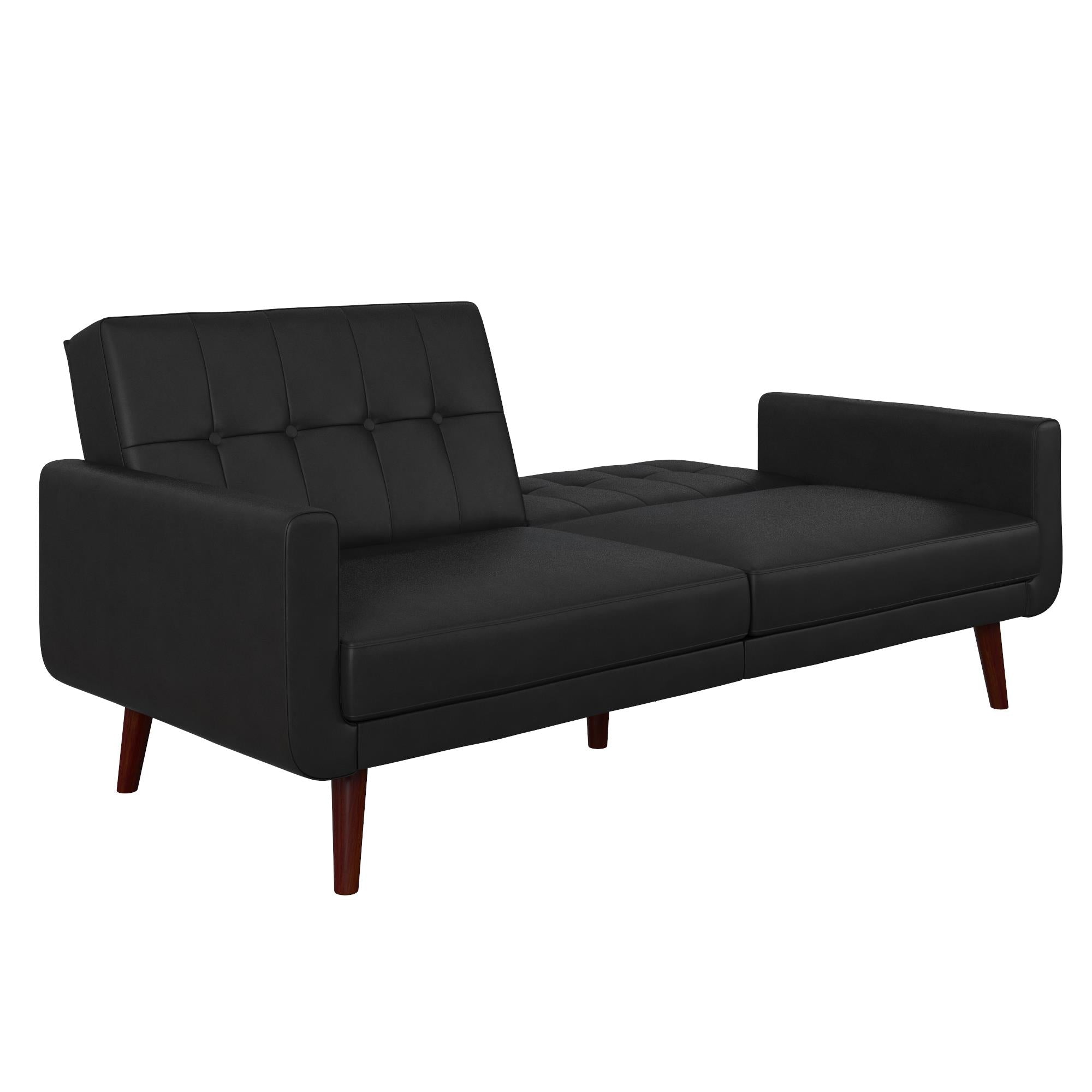 Bäddsoffa - 199x86x83 cm - för 3 personer, klädd med konstläder - svart - Nola - Bäddsoffor - Bäddsoffa - 199x86x83 cm - för 3 personer, klädd med konstläder - svart - Nola - 