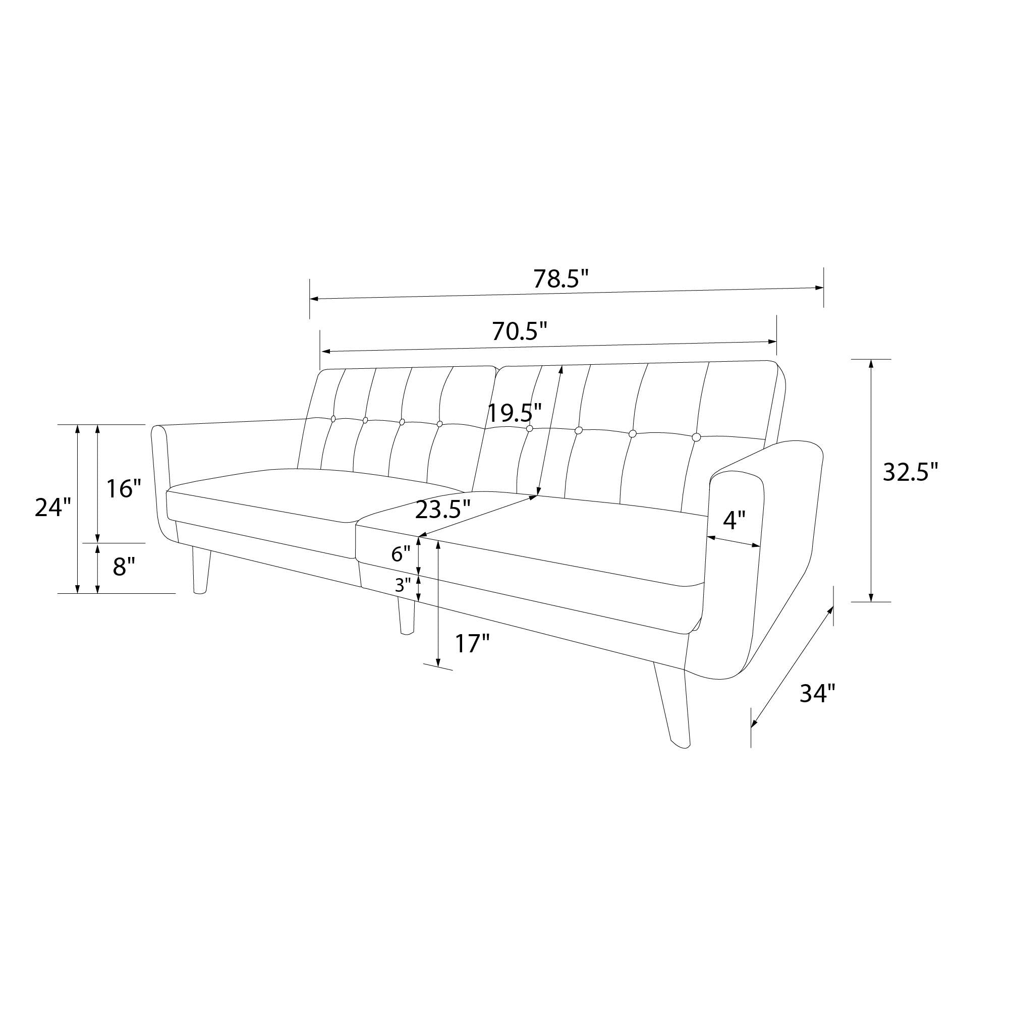 Nola 3-sits bäddsoffa, svart