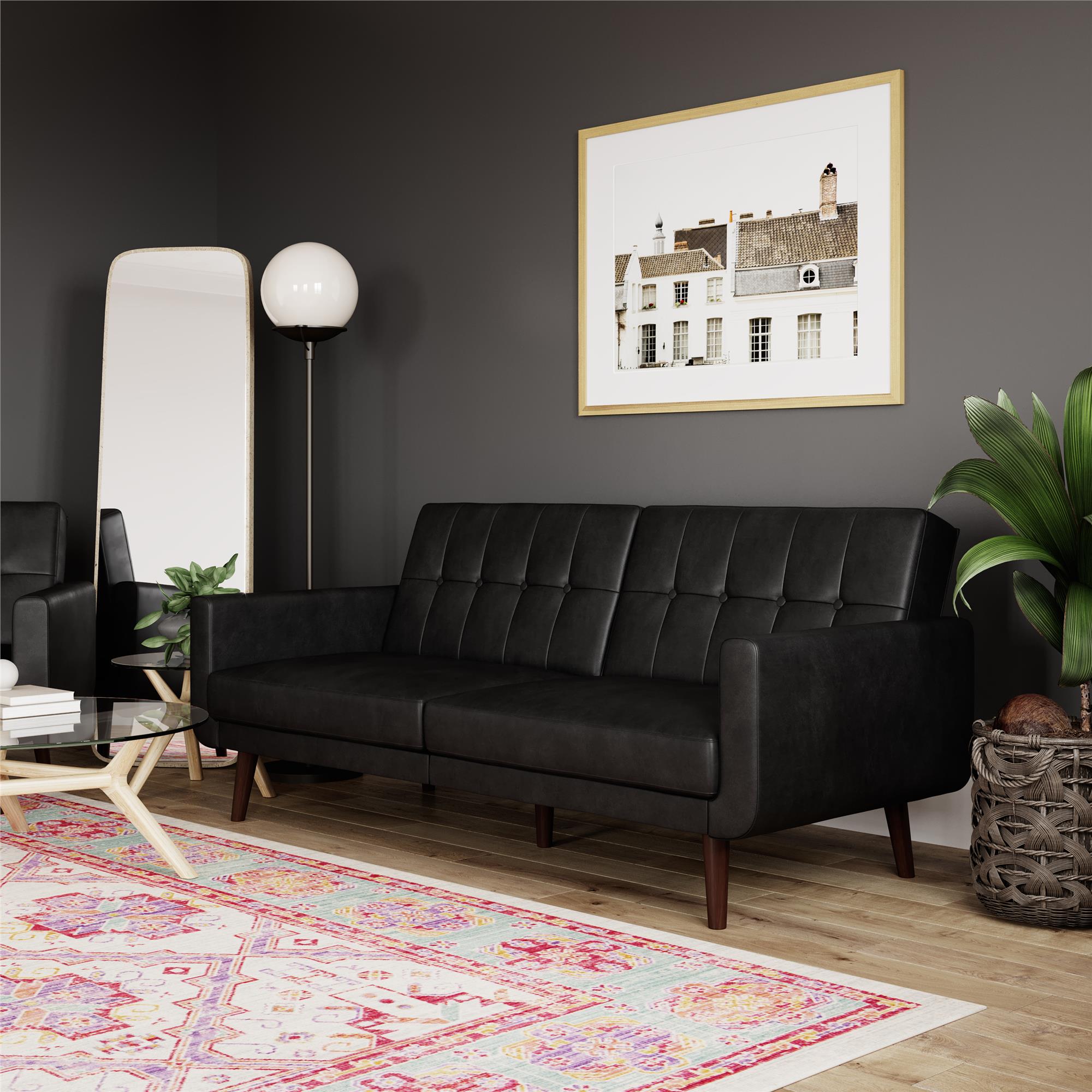 Nola 3-sits bäddsoffa, svart