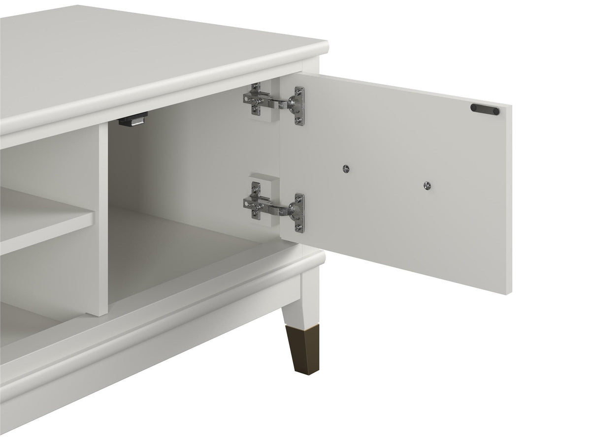 TV-bänk - 151x50x47 cm - med 2 Skåp och hylla - vit - Westerleigh