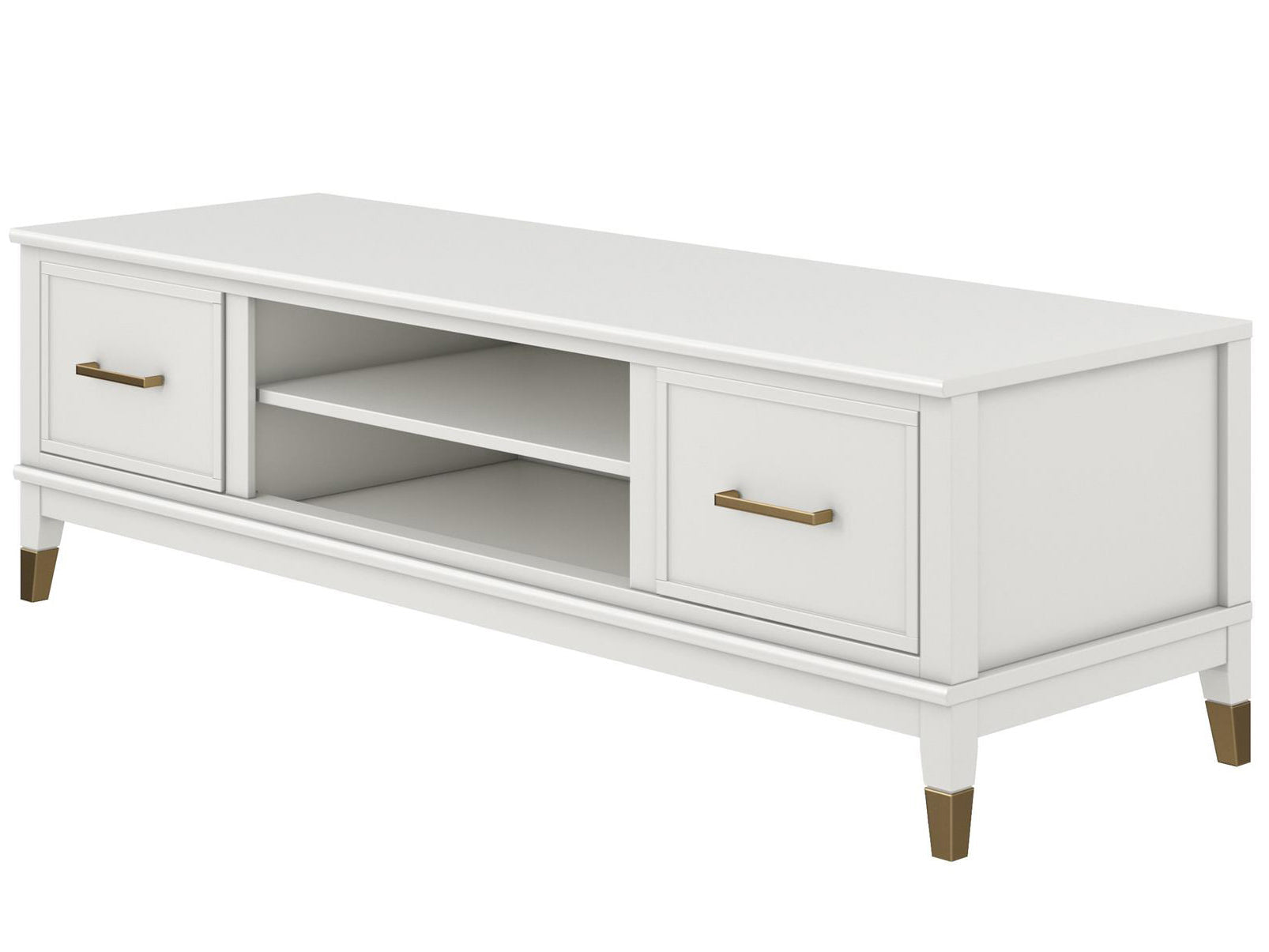 TV - bänk - 151x50x47 cm - med 2 skåp och hyllplan - vit - Westerleigh - TV - möbler - Westerleigh TV Møbel, hvid - MASTERSTORE - 8595677162424 - Tv - møbler - 1879013COM - 8595677162424 - 
