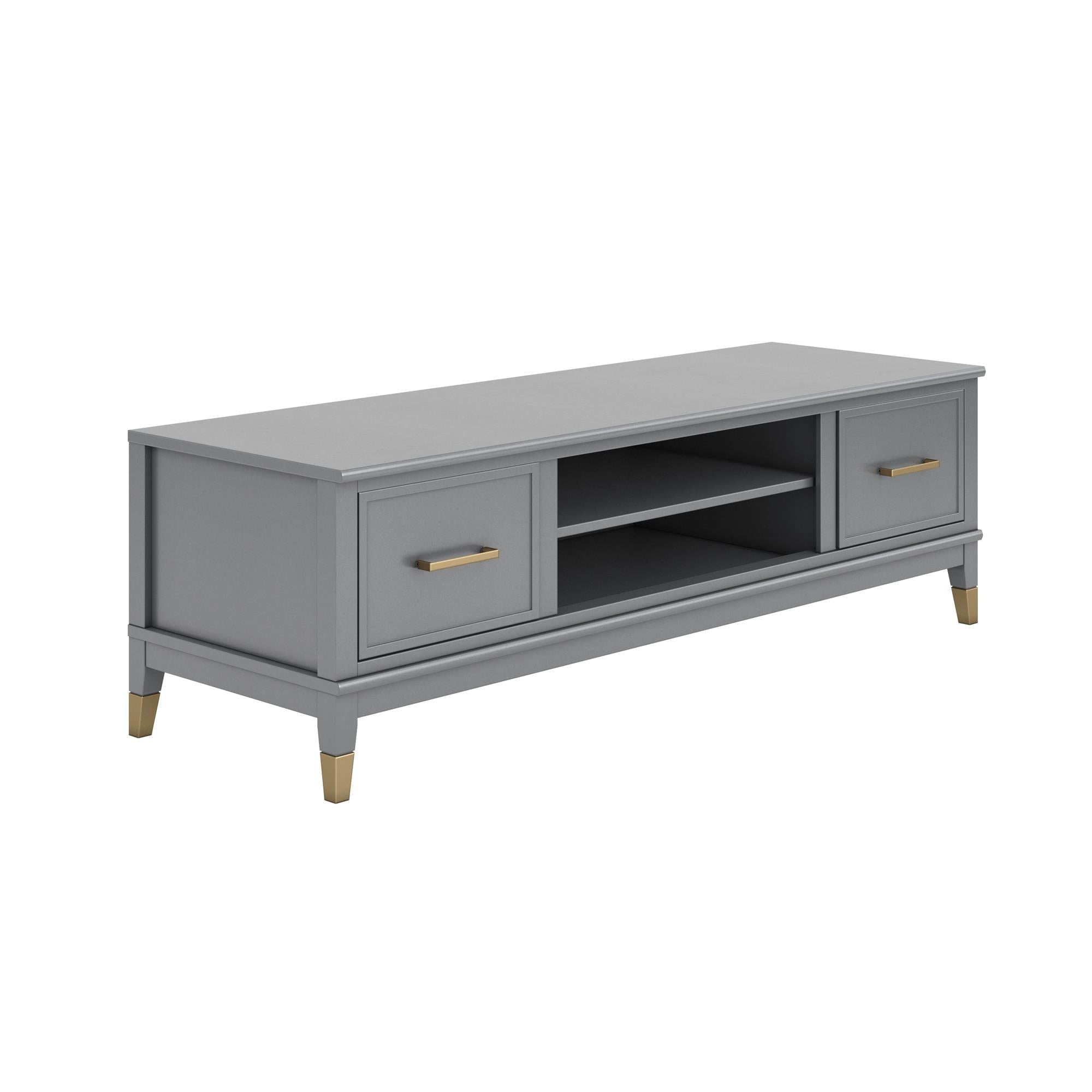 TV - bänk - 151x50x47 cm - med 2 skåp och hyllplan - grå - Westerleigh - TV - möbler - TV - bänk - 151x50x47 cm - med 2 skåp och hyllplan - grå - Westerleigh - 