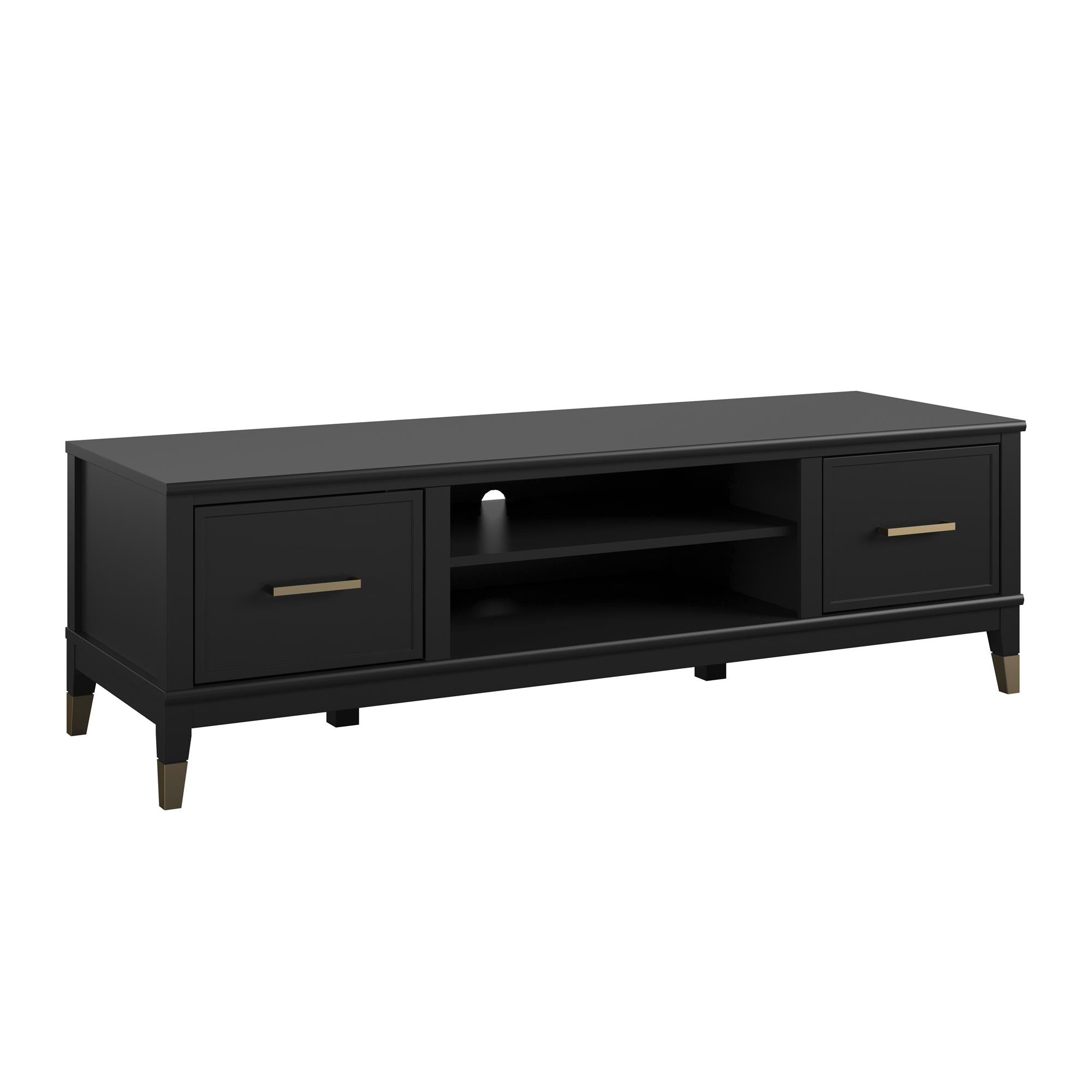 TV - bänk - 151x50x47 cm - med 2 skåp och hyllplan - svart - Westerleigh - TV - möbler - TV - bänk - 151x50x47 cm - med 2 skåp och hyllplan - svart - Westerleigh - 
