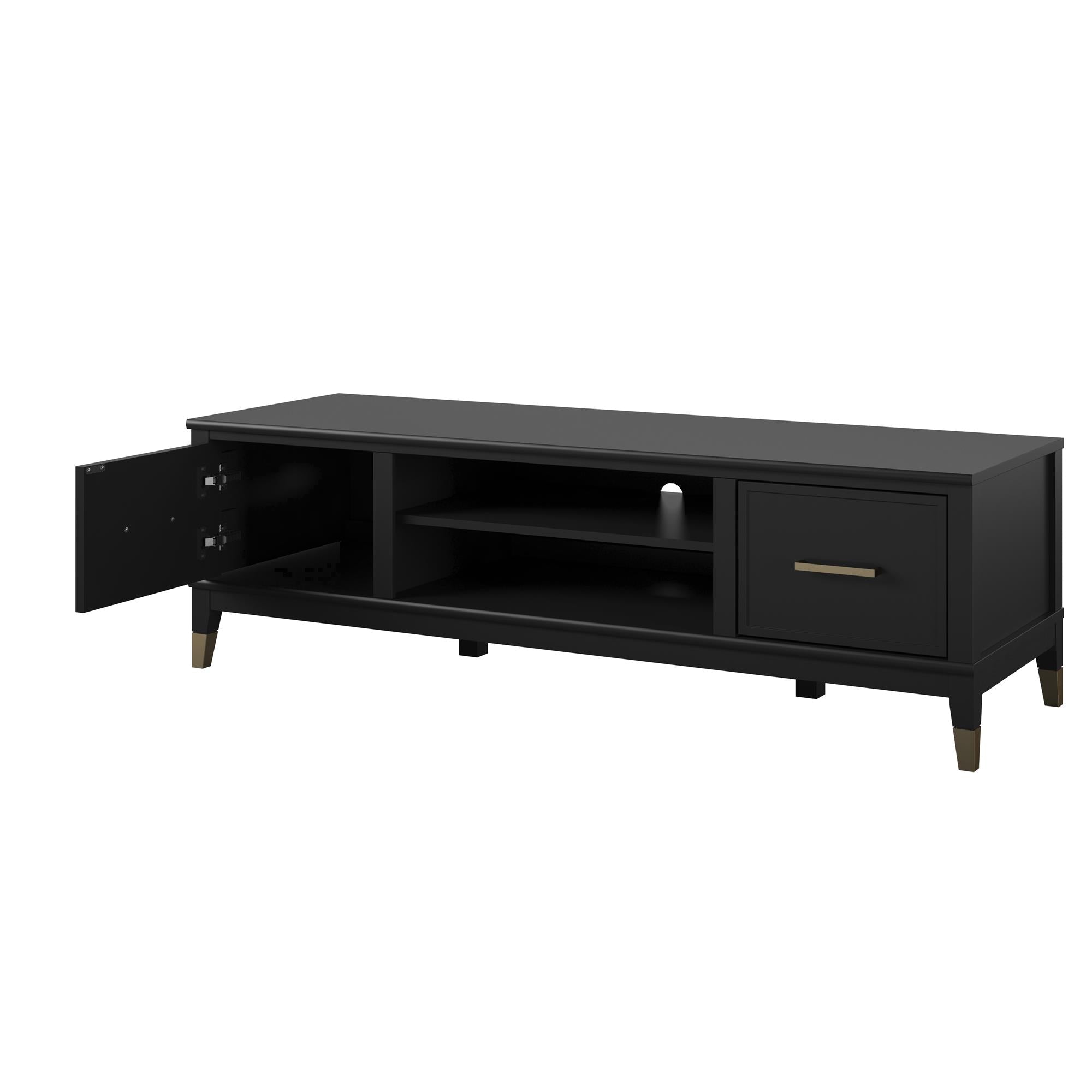 TV - bänk - 151x50x47 cm - med 2 skåp och hyllplan - svart - Westerleigh - TV - möbler - TV - bänk - 151x50x47 cm - med 2 skåp och hyllplan - svart - Westerleigh - 