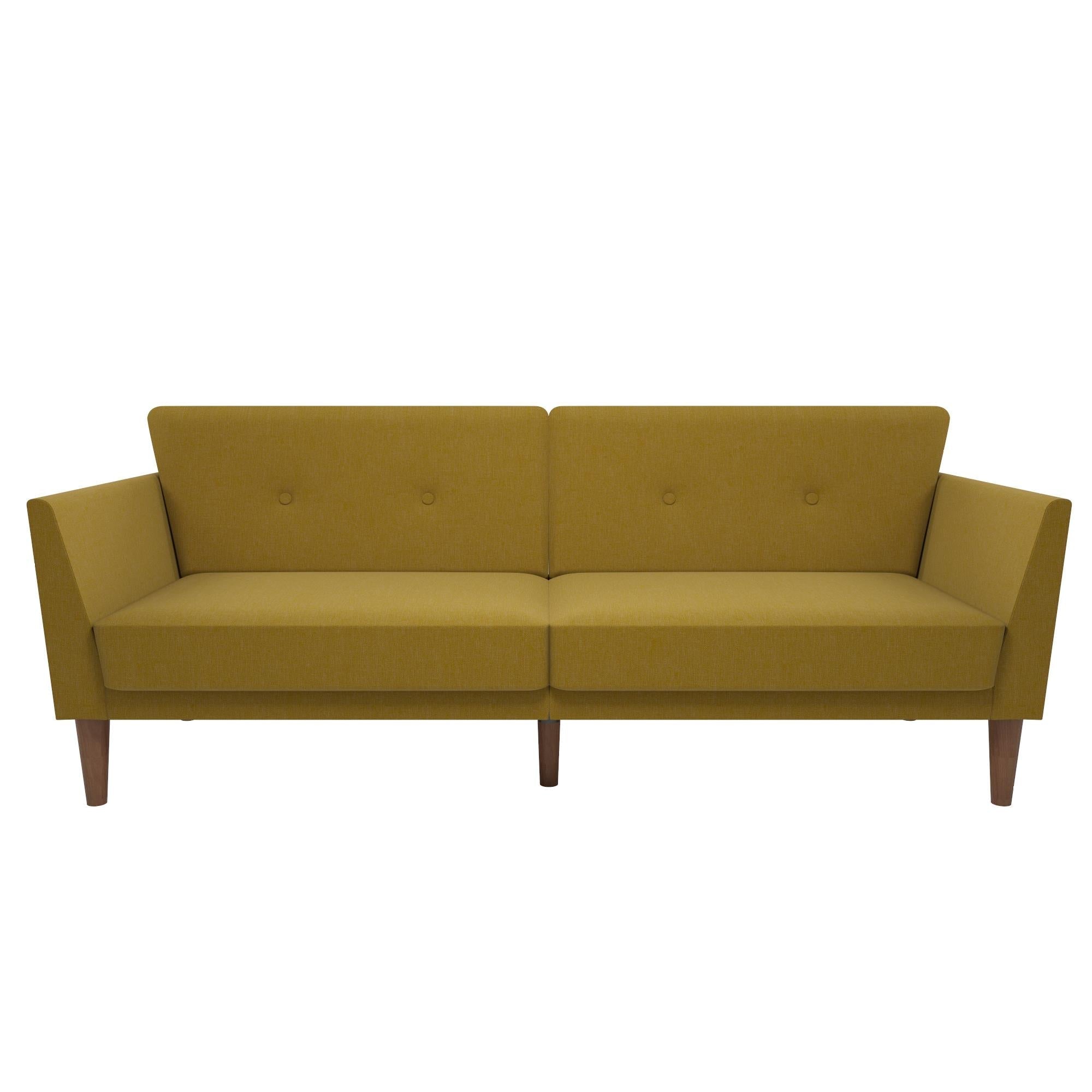 Bäddsoffa - 204x85x83 cm - för 3 personer, klädd med linne - gul - Regal - Bäddsoffor - Bäddsoffa - 204x85x83 cm - för 3 personer, klädd med linne - gul - Regal - 