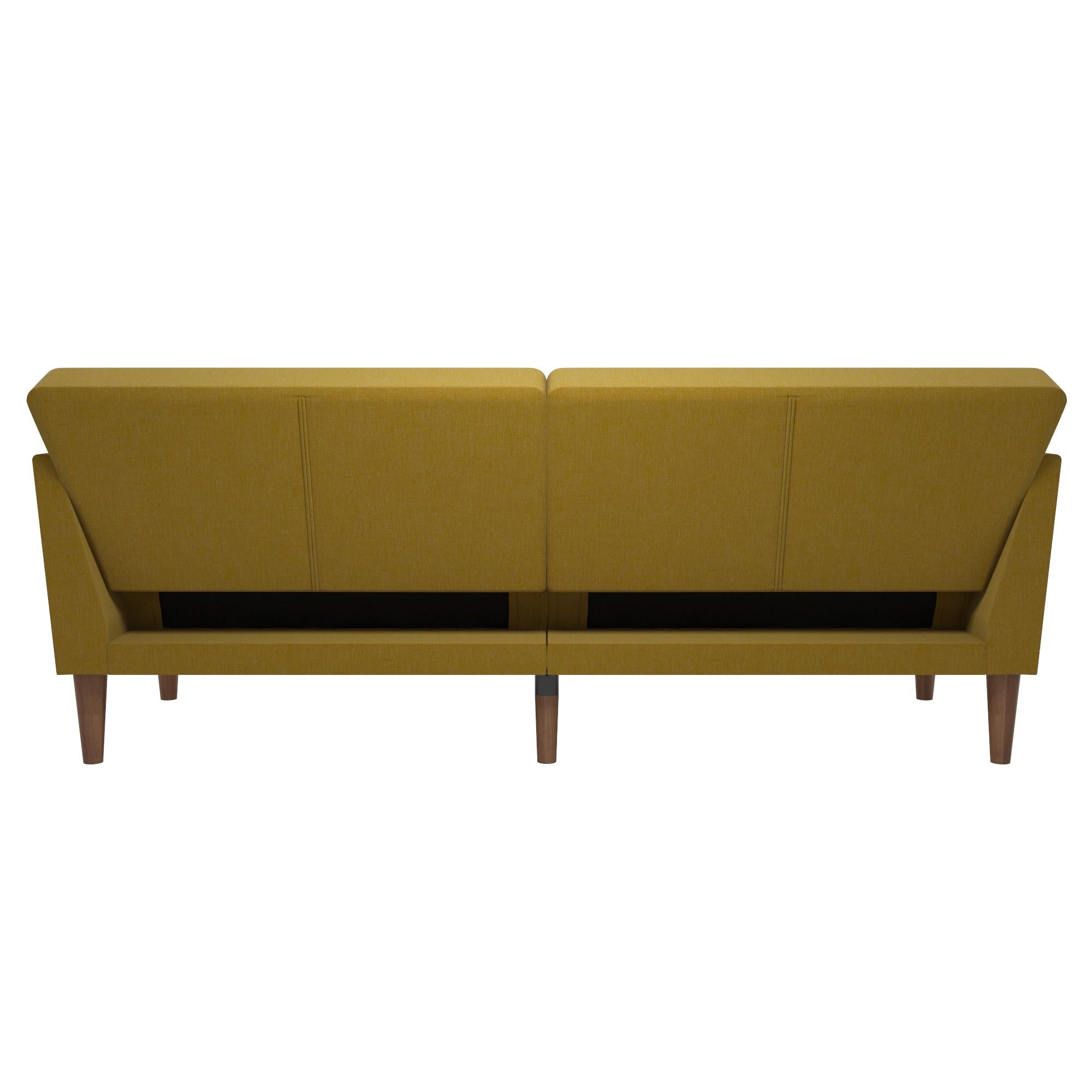 Bäddsoffa - 204x85x83 cm - för 3 personer, klädd med linne - gul - Regal - Bäddsoffor - Bäddsoffa - 204x85x83 cm - för 3 personer, klädd med linne - gul - Regal - 