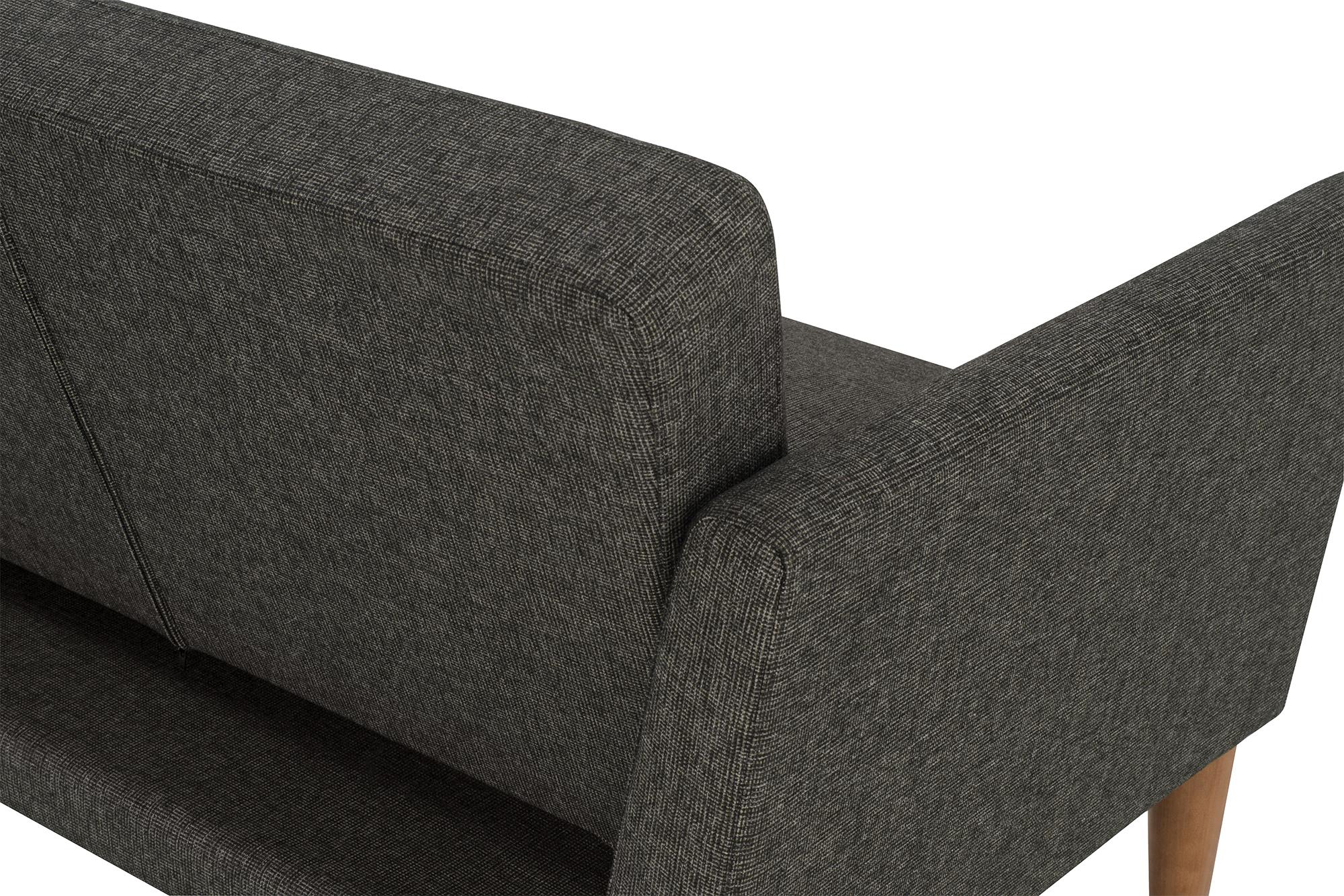 Bäddsoffa - 204x85x83 cm - för 3 personer, klädd med linne - grå - Regal - Bäddsoffor - Bäddsoffa - 204x85x83 cm - för 3 personer, klädd med linne - grå - Regal - 