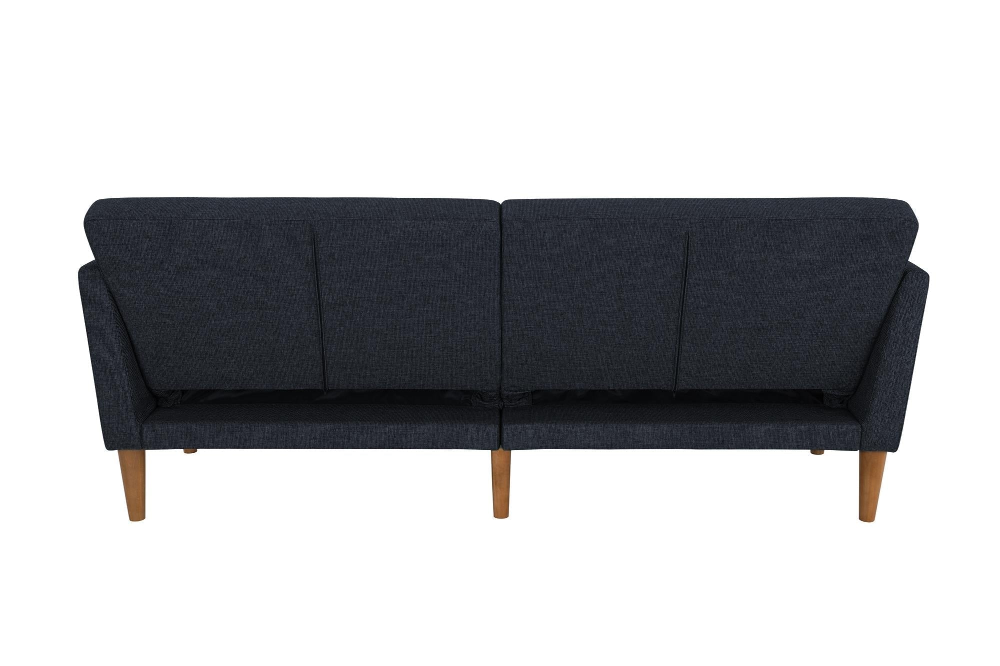 Bäddsoffa - 204x85x83 cm - för 3 personer, klädd med linne - blå - Regal - Bäddsoffor - Bäddsoffa - 204x85x83 cm - för 3 personer, klädd med linne - blå - Regal - 