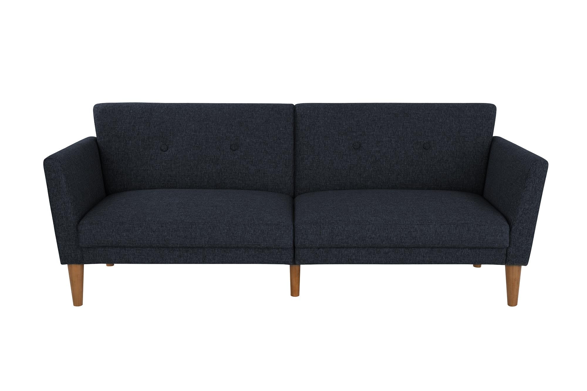 Bäddsoffa - 204x85x83 cm - för 3 personer, klädd med linne - blå - Regal - Bäddsoffor - Bäddsoffa - 204x85x83 cm - för 3 personer, klädd med linne - blå - Regal - 
