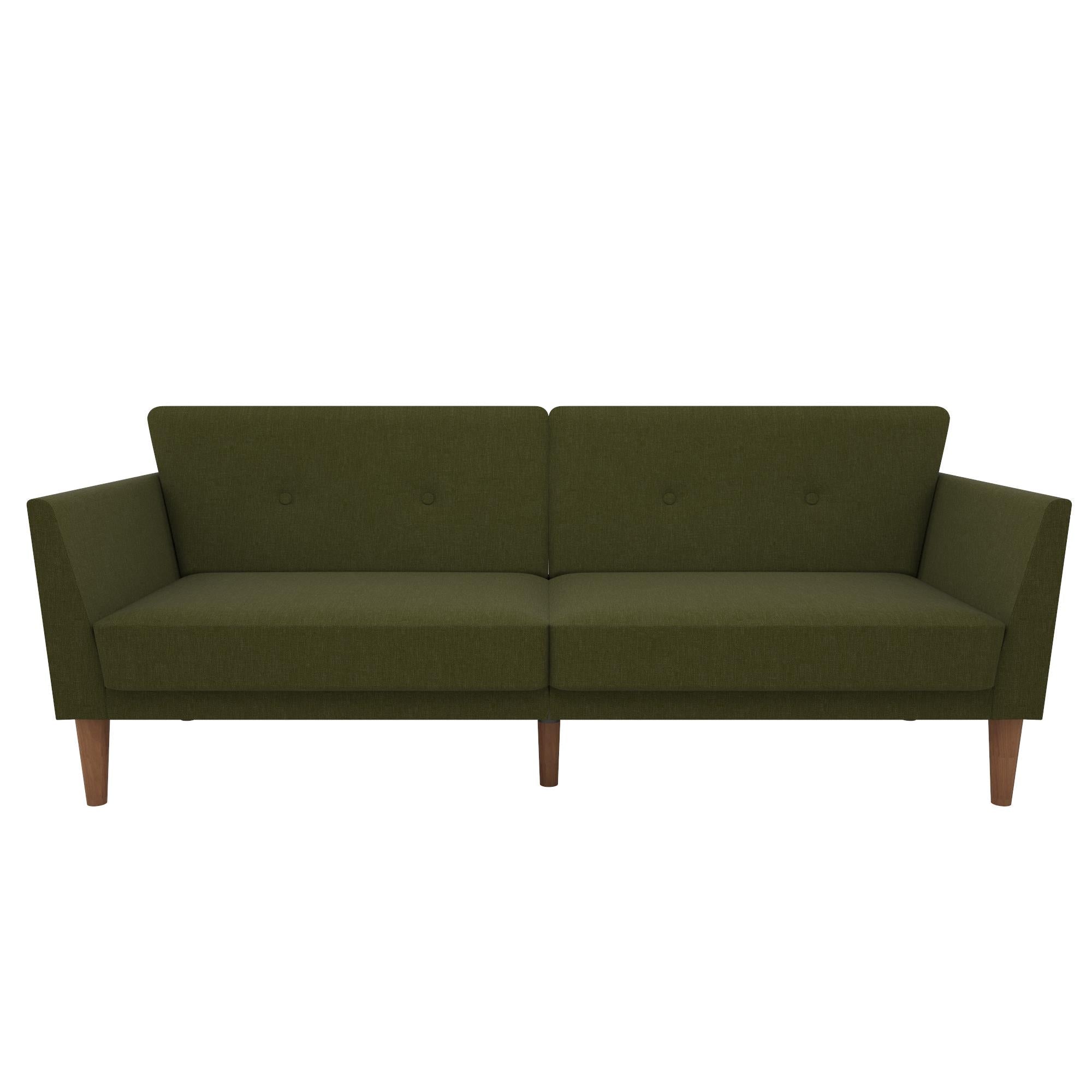 Bäddsoffa - 204x85x83 cm - för 3 personer, klädd med linne - grön - Regal - Bäddsoffor - Bäddsoffa - 204x85x83 cm - för 3 personer, klädd med linne - grön - Regal - 