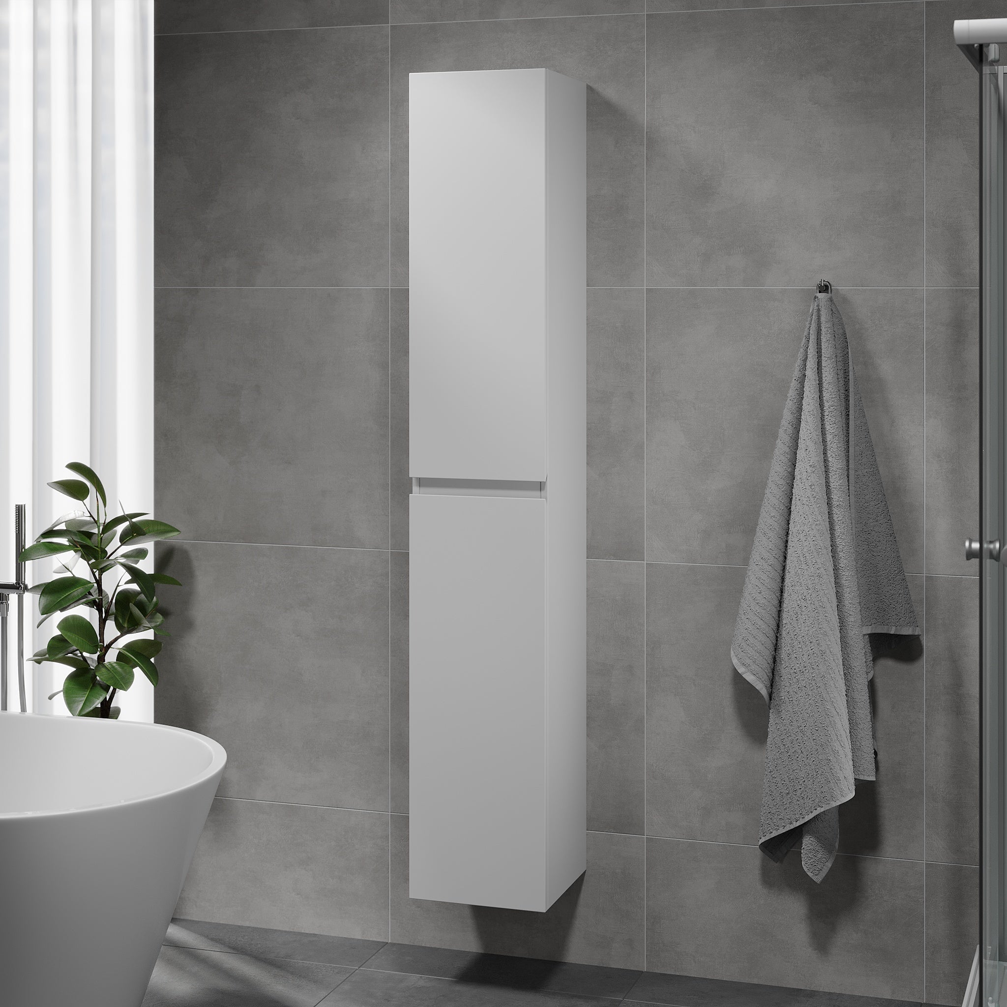 Högskåp - 30x31x174 cm - 2 dörrar - mattvit - Kenwood - Högskåp - Kenwood, High Cabinet, White Mat - 30 cm - MASTERSTORE - 8595677177923 - High Cabinet - 04 - 030 - 63 - 01 - 01 - 8595677177923 - 