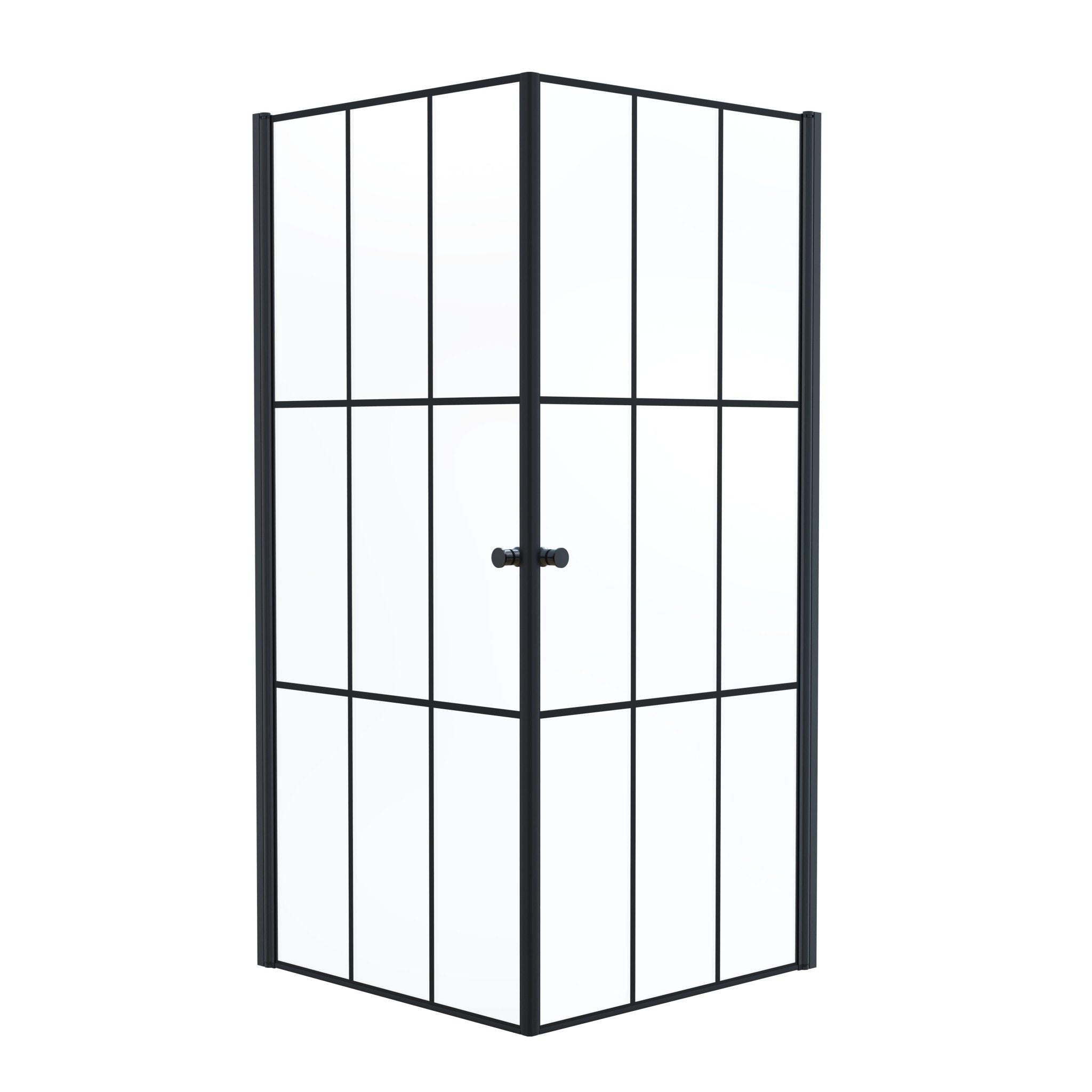 Duschhörna fyrkantig 90x90x190 cm - 5 mm klarglas med svarta spröjs - svart profil - Tulsa - Duschhörn - Shower enclosure square 90x90x190 cm - 5 mm clear glass with black bars - black profile - Tulsa - MASTERSTORE - 8595677180787 - Shower Enclosures - 42 - 090 - 12 - 02 - 02 - 8595677180787 - 