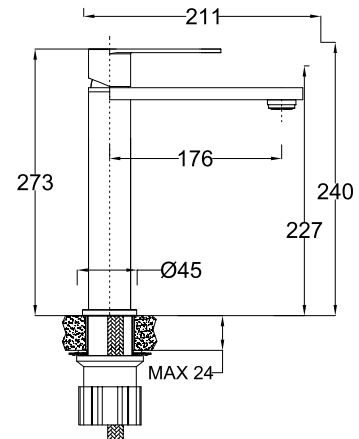 Tårnby hög tvättställsblandare