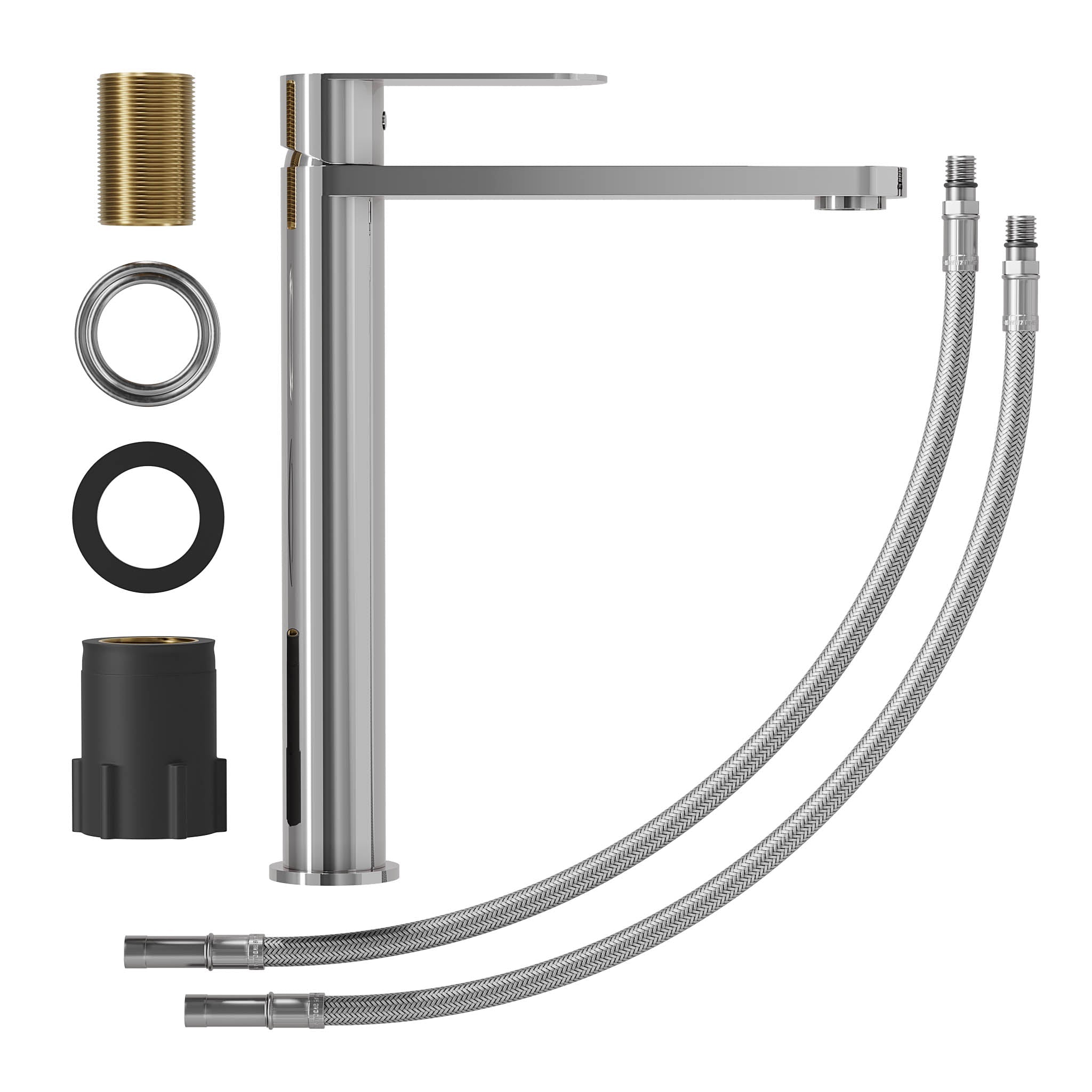 Tvättställsblandare med modern design - hög modell 27,3 cm - matt borstad mässing - Tårnby - Tvättställsblandare - Tårnby, Mixer - Wash Basin, Brass Mat - 3,5 cm - MASTERSTORE - 8595677184549 - Mixer - Wash Basin - 28 - 027 - 02 - 70 - 02 - 8595677184549 - 
