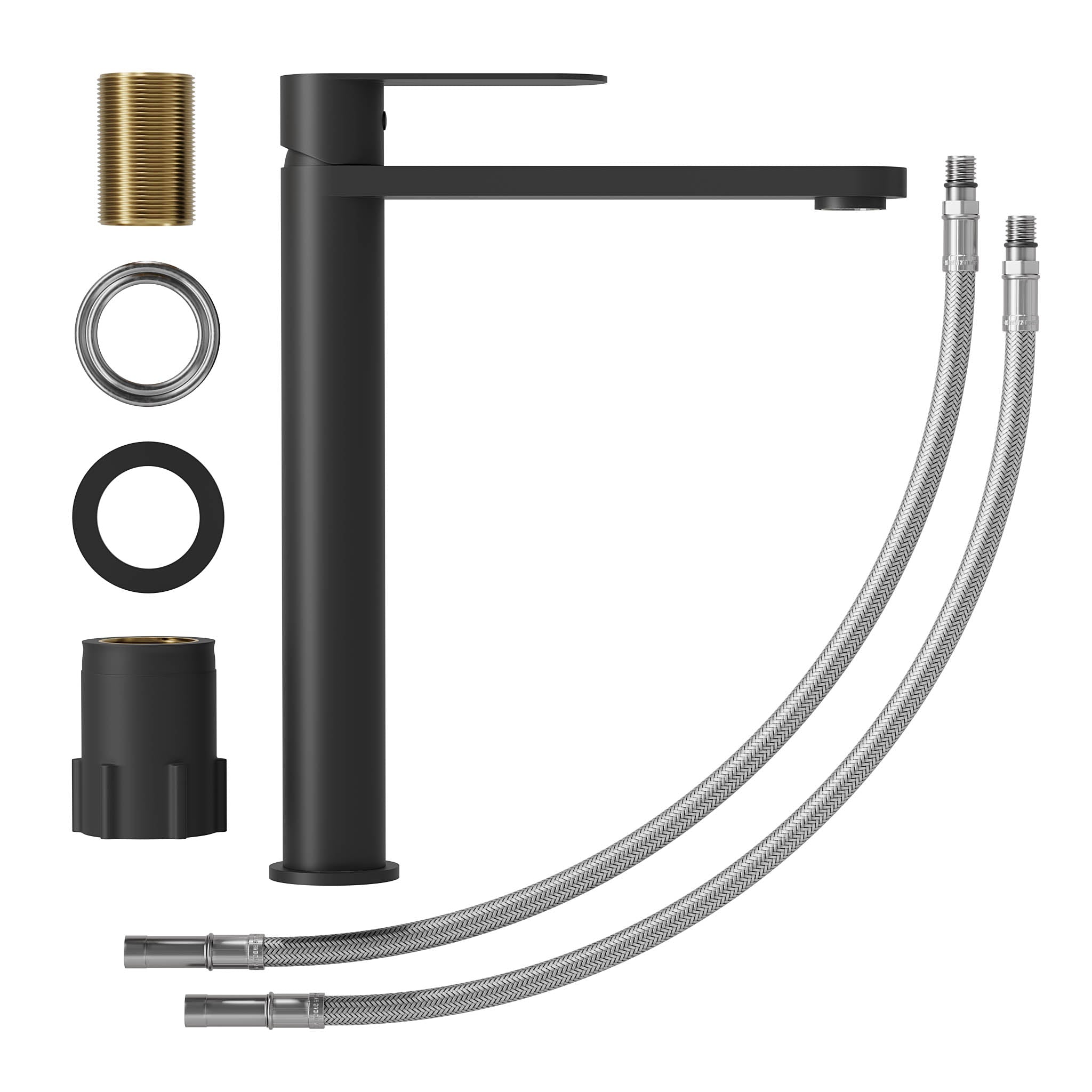 Tvättställsblandare med modern design - hög modell 27,3 cm - matt borstad mässing - Tårnby - Tvättställsblandare - Tårnby, Mixer - Wash Basin, Brass Mat - 3,5 cm - MASTERSTORE - 8595677184549 - Mixer - Wash Basin - 28 - 027 - 02 - 70 - 02 - 8595677184549 - 