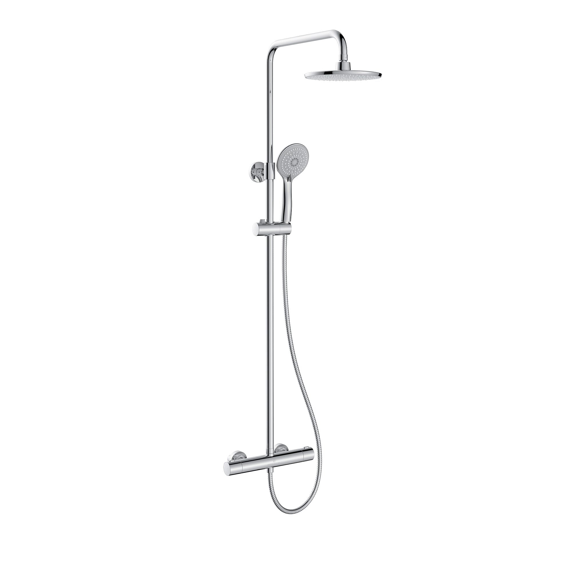 Takduschset med termostatblandare 150mm C/C - Ø200 mm takdusch, handdusch - mattsvart - Holly - Duschsystem - Holly, Shower Tube Set, Black Mat - MASTERSTORE - 8595677189476 - Shower Tube Set - 31 - 150 - 17 - 02 - 02 - 8595677189476 - 