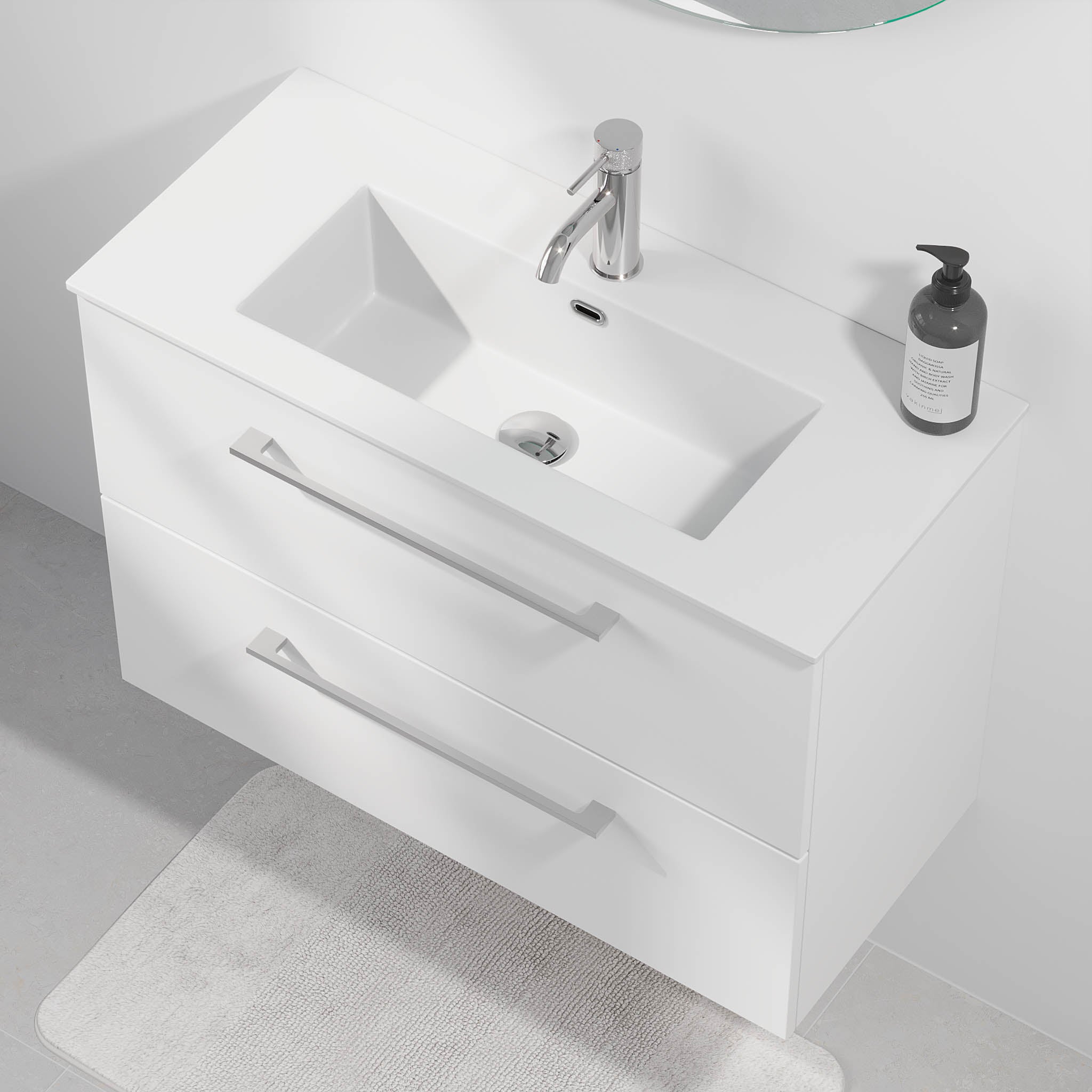 Hamar Badrumsmöbel Slimline, Matt Vit