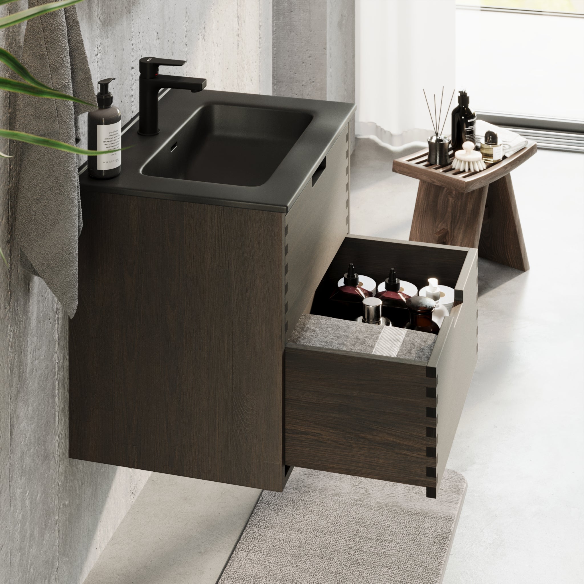 Troldeskoven Badrumsmöbel, Svart Ek